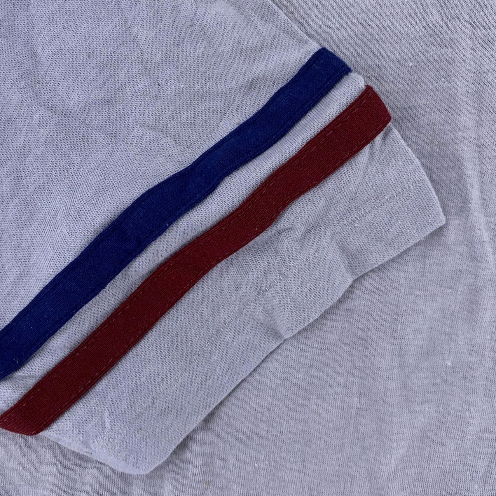 Vintage VINTAGE Wright's Shirt Mens L/XL Gray Blue Red Jersey Ringer Athletic Tee 80s Size US L / EU 52-54 / 3 - 4 Thumbnail