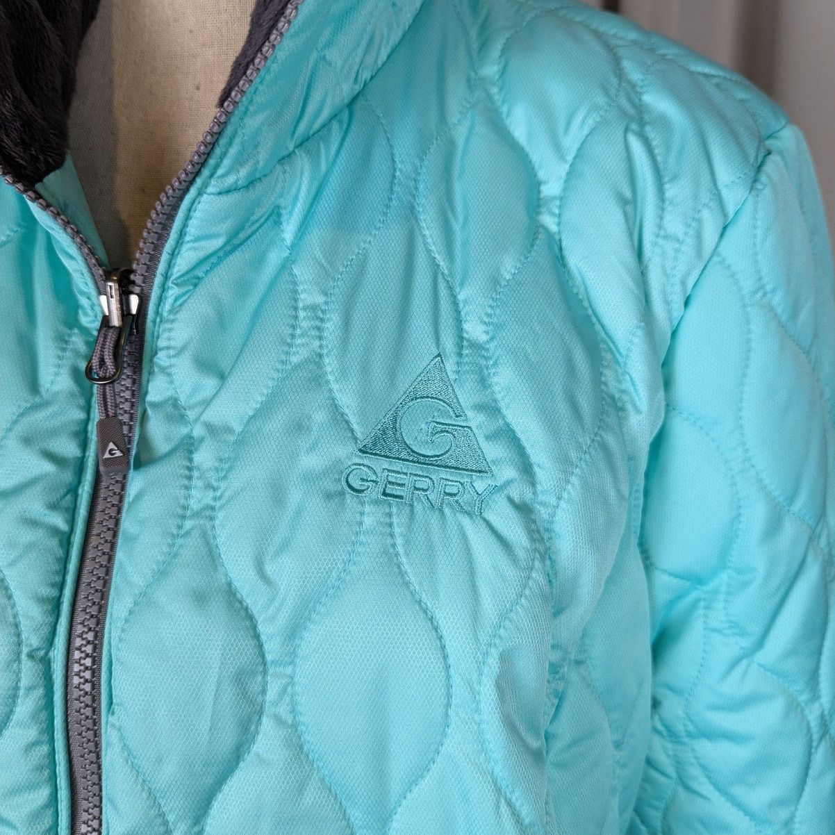 Other Gerry Puffer Jacket Blue Green Seafoam with Gray Trim XL Size XL / US 12-14 / IT 48-50 - 13 Thumbnail