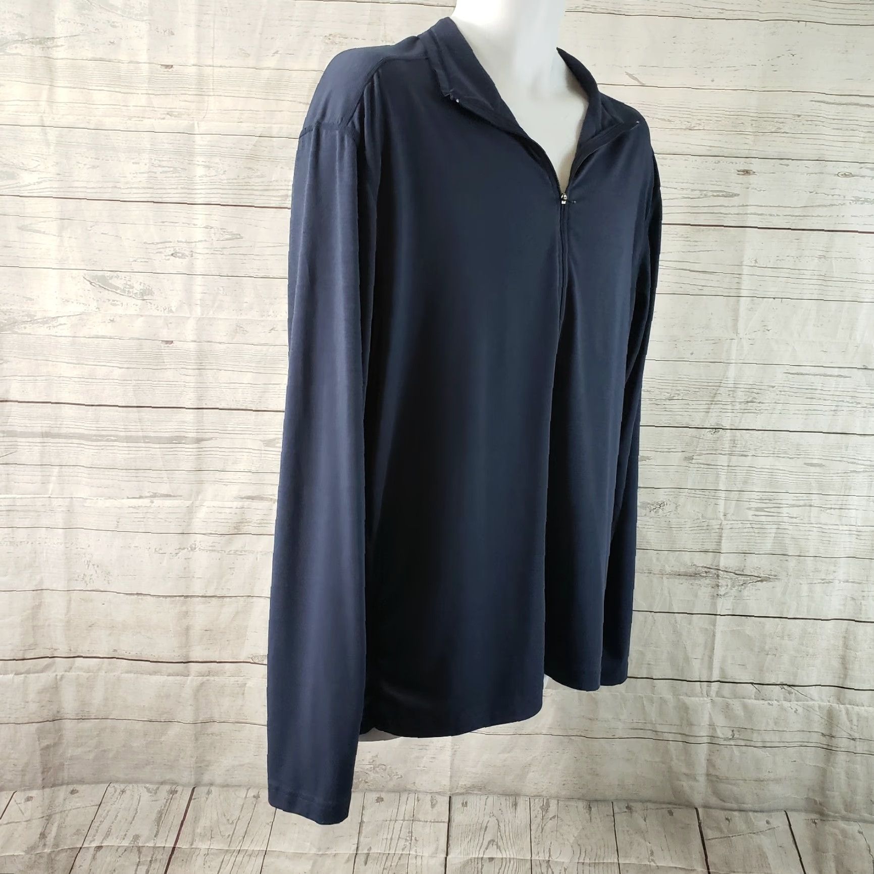 Vintage REI Mens 1/4 Zip Pullover XL Solid Blue Long Sleeve UPF 50+ Size US XL / EU 56 / 4 - 3 Thumbnail