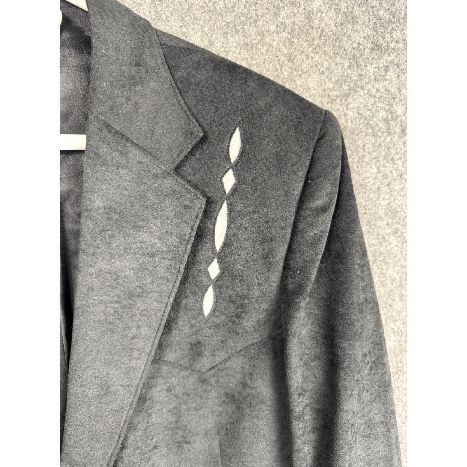 Vintage VINTAGE Pagano West Pueblo Coat Mens 44L Black Poly Suede Western Blazer USA Made Rodeo Size 44R - 5 Thumbnail