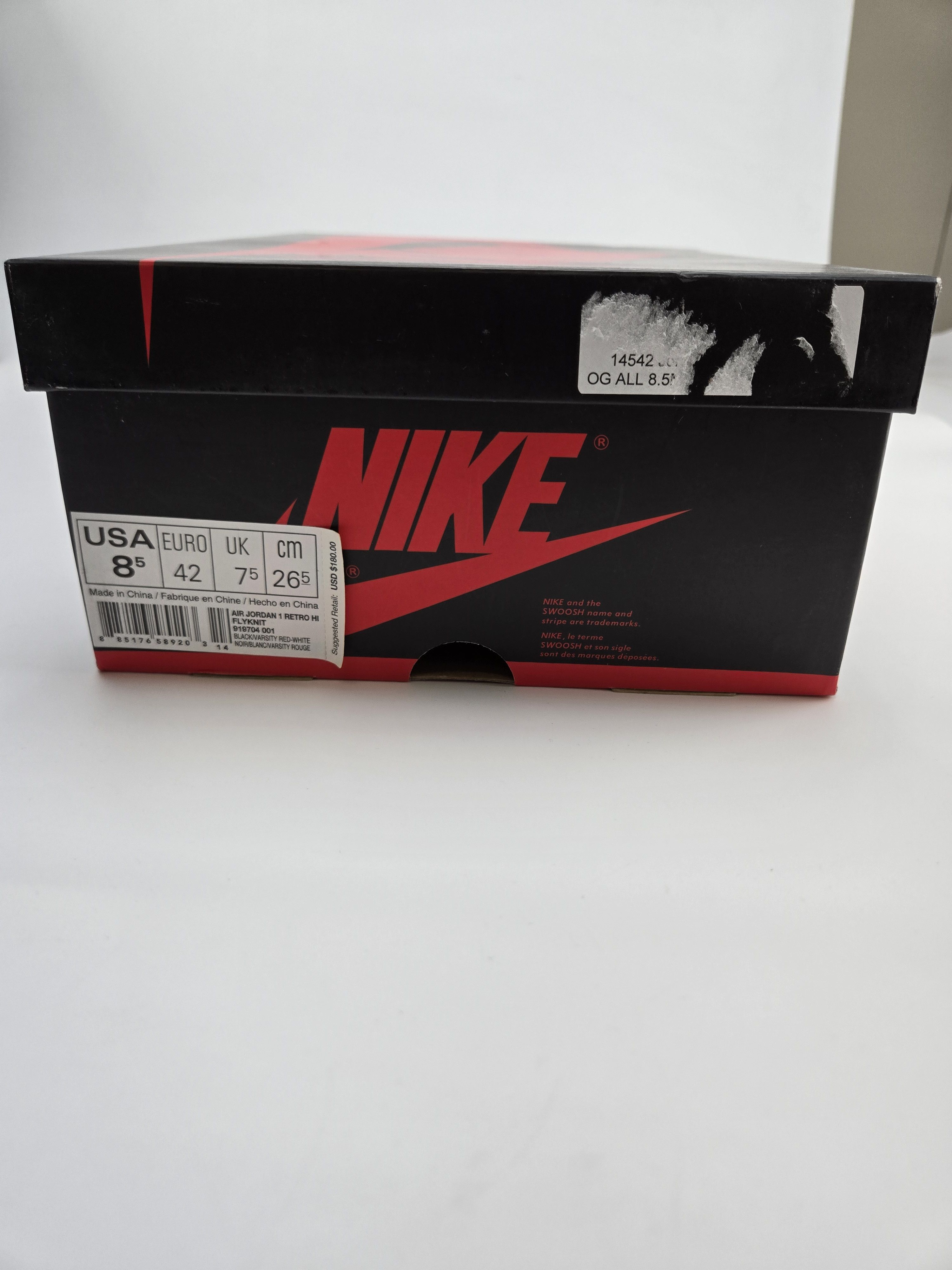 Jordan Brand Jordan 1 Flyknit Bred Size US 8.5 / EU 41-42 - 6 Thumbnail