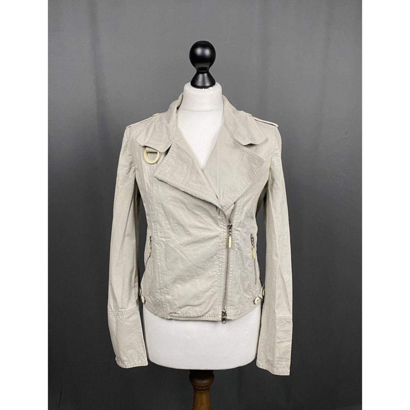 Brunello Cucinelli Brunello Cucinelli Made in Italy Ivory Trim Cotton Biker Bom Size M / US 6-8 / IT 42-44 - 1 Thumbnail
