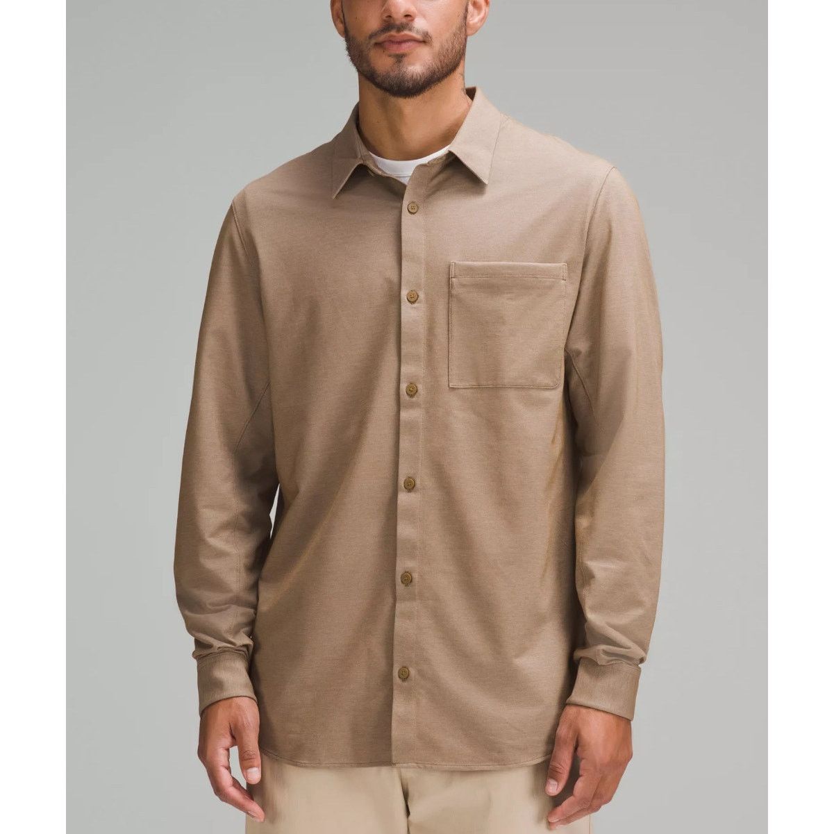 Lululemon Lululemon - Commission Long Sleeve / L / Khaki Size US L / EU 52-54 / 3 - 1 Thumbnail