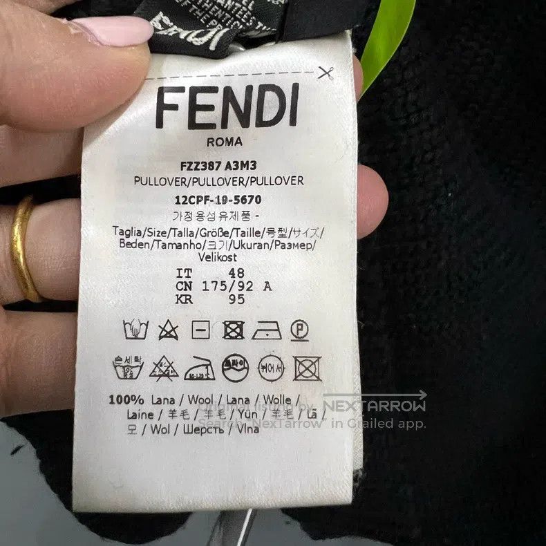 Fendi Fendi Black floral logo knitted sweater Size US M / EU 48-50 / 2 - 4 Thumbnail