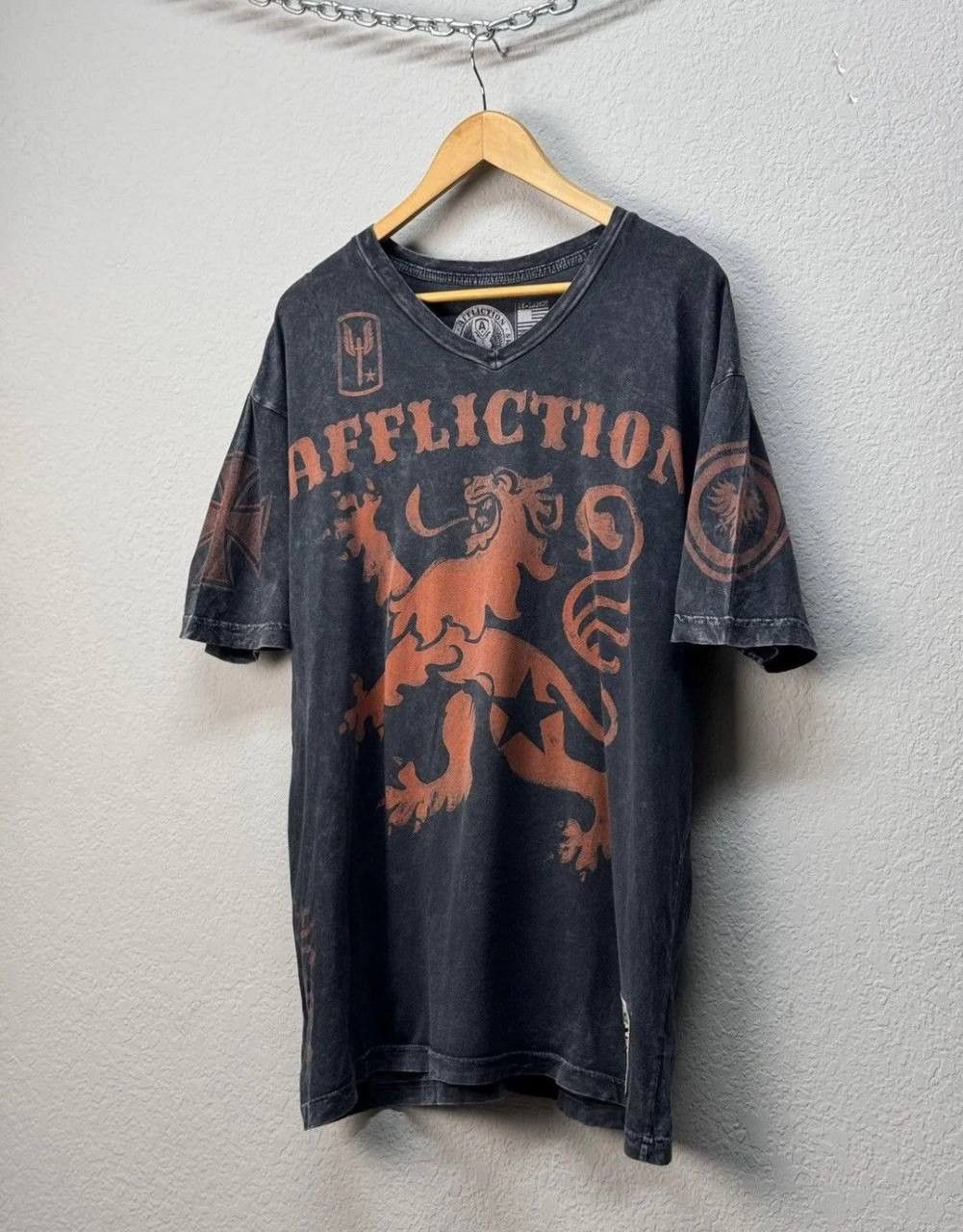 Affliction × Vintage Affliction Double Skull Tee Vintage Black Size US XL / EU 56 / 4 - 6 Thumbnail