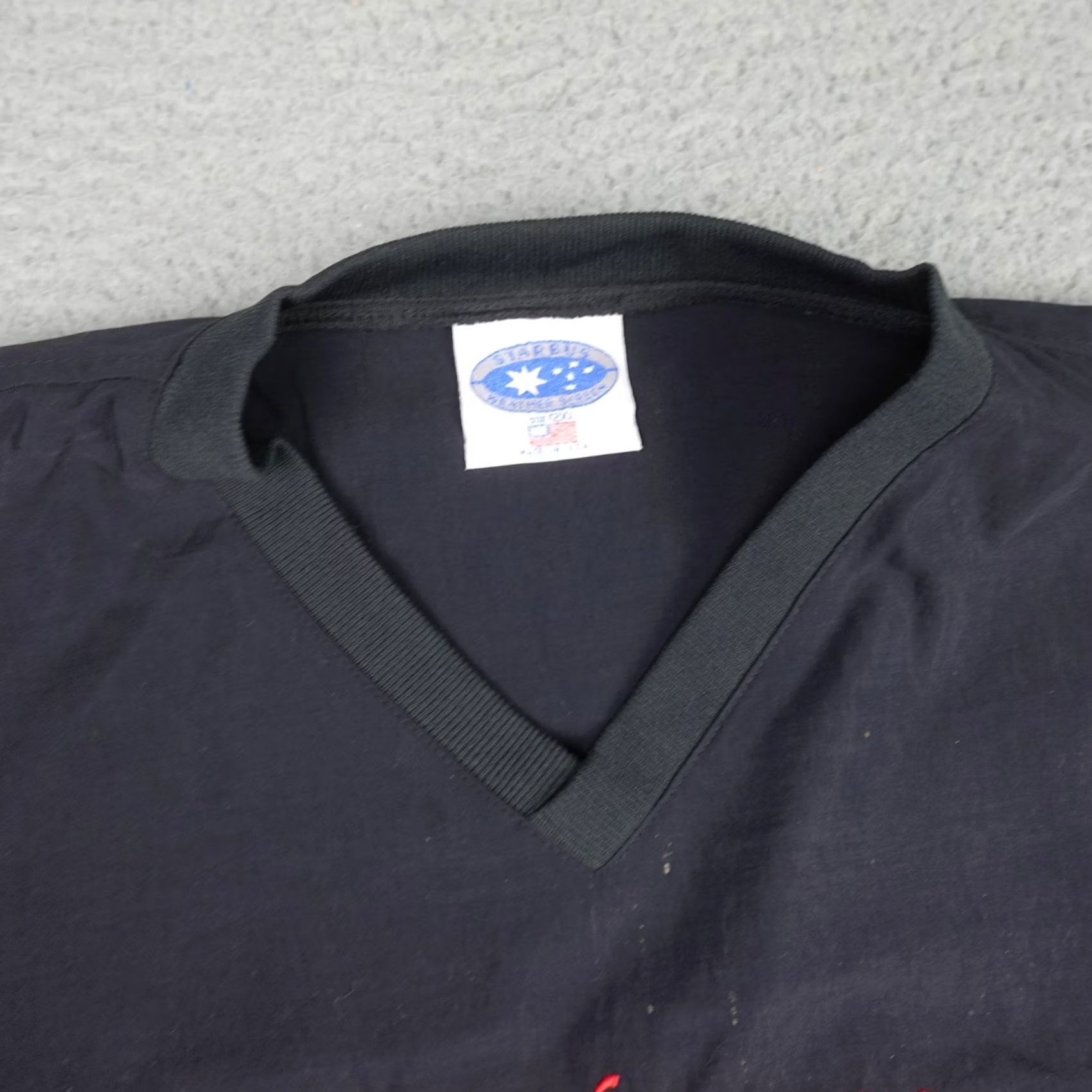 Vintage VINTAGE Starbus Jacket Mens 2XL Windbreaker Black Nylon Microfiber Logo Embroidered Racing 90s United States Size US XXL / EU 58 / 5 - 6 Thumbnail