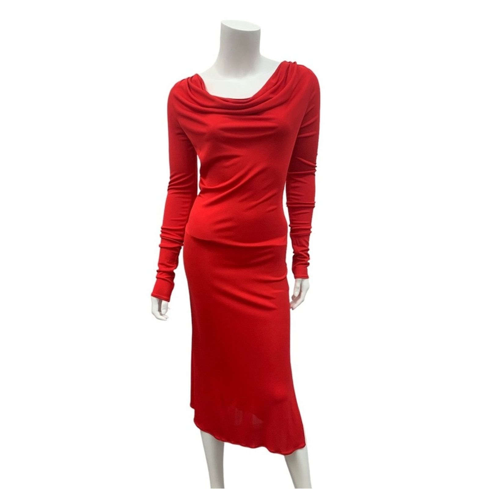 Versace NWT Versace Red Long Sleeve Knee-Length Dress Size S / US 4 / IT 40 - 1 Thumbnail