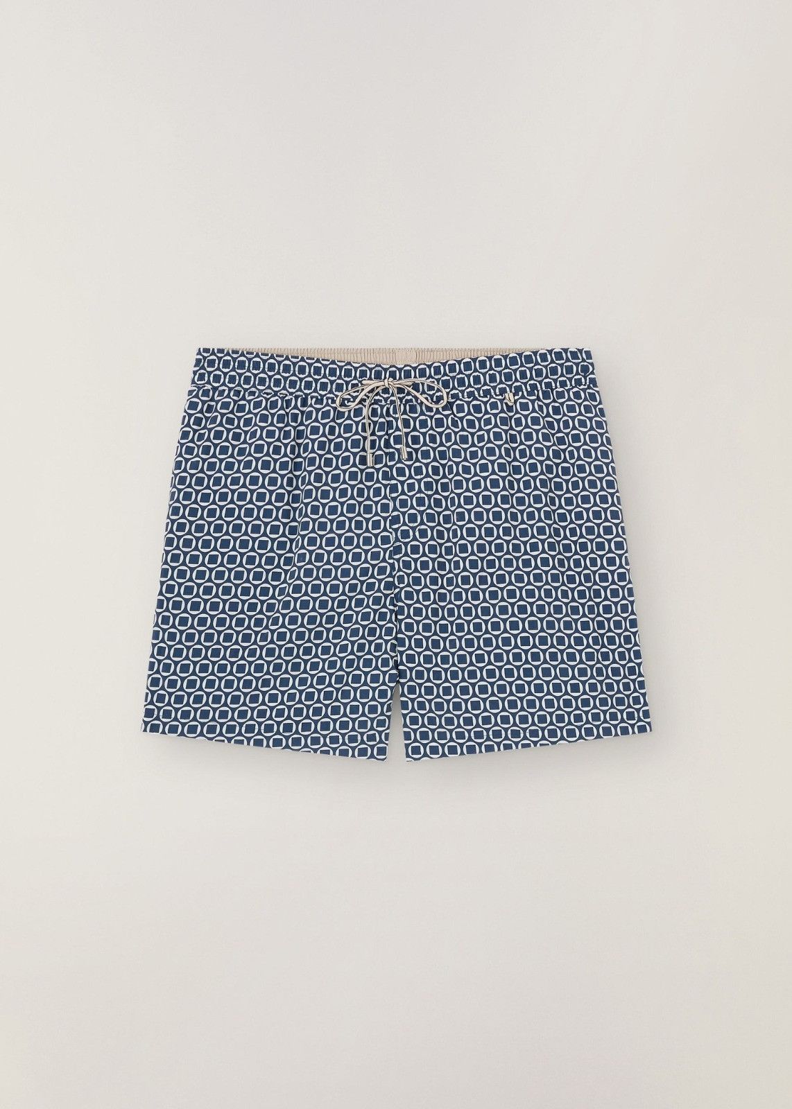 o1srvl11e1024 Optical Bay Swim Trunk in Navy Blue/White