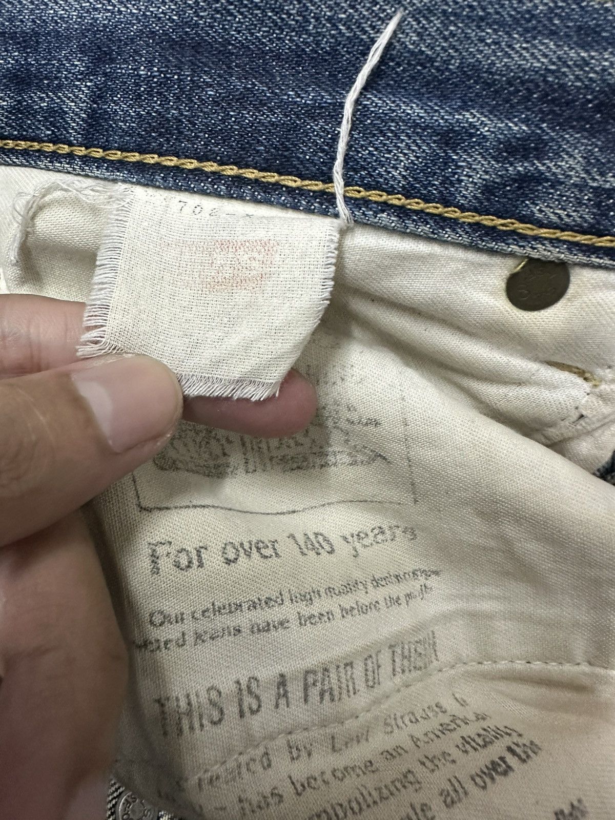 Levi's Veryrare Distressed LEVIS Buckle Selvedge Vintage Denim Size US 30 / EU 46 - 10 Thumbnail