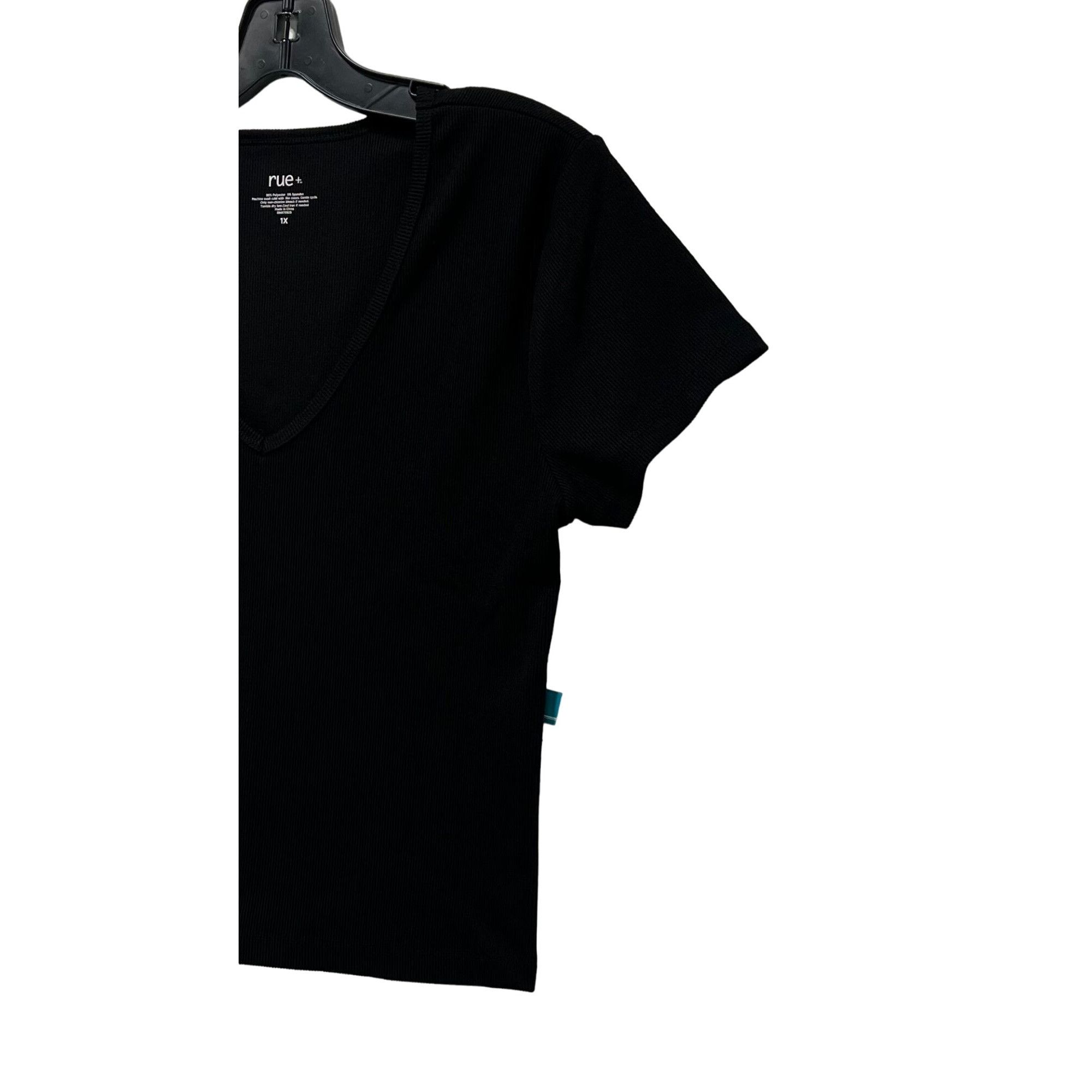Other Rue + - Women's Short Sleeve Top - Black - 1X Size XL / US 12-14 / IT 48-50 - 13 Thumbnail