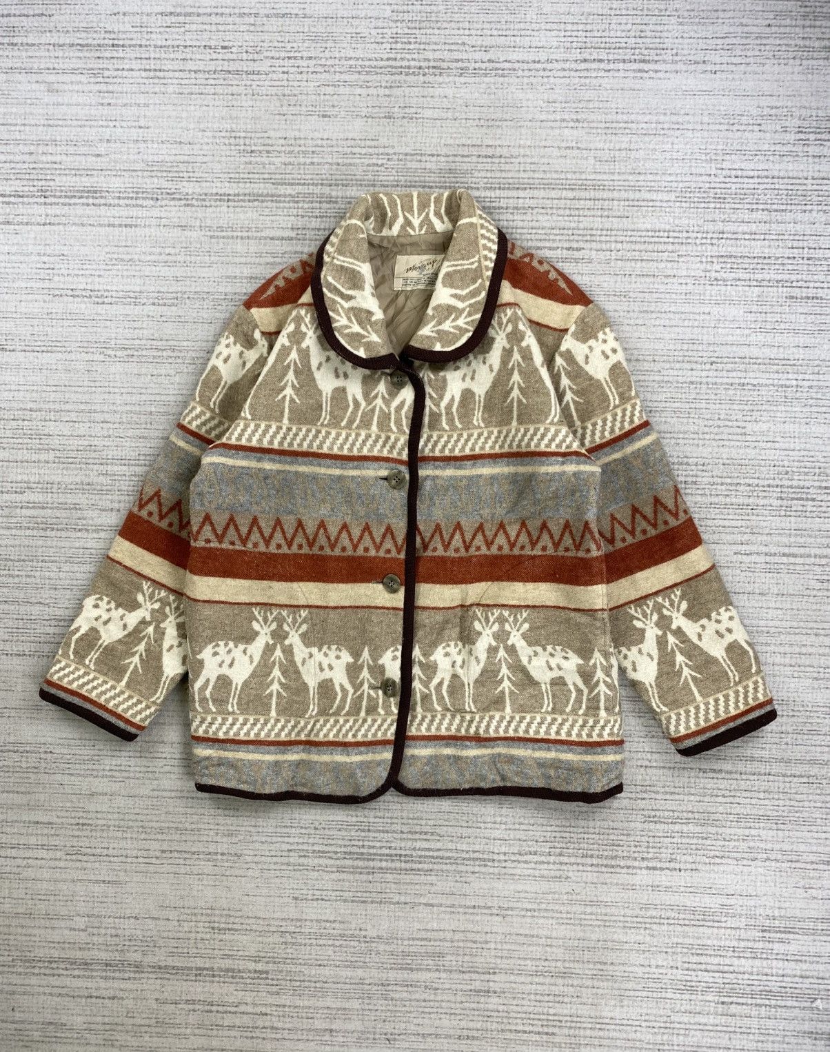 Japanese Brand × Vintage Vintage More Up Aztec Animal Design Full Printed Wool Jacket Size US M / EU 48-50 / 2 - 1 Thumbnail