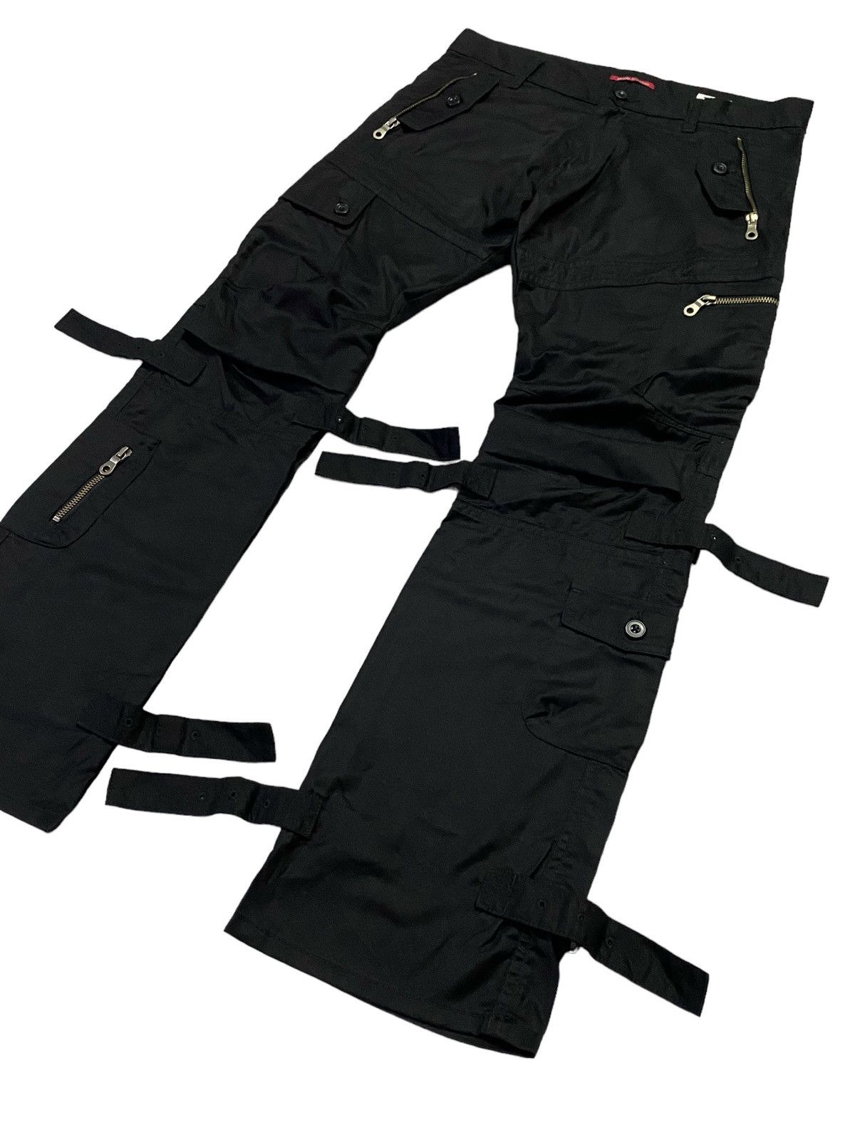 If Six Was Nine × Japanese Brand × semanticdesign Rare🔥Semantic Design Shiny MultiPocket Bondage Pants Size US 31 - 21 Thumbnail