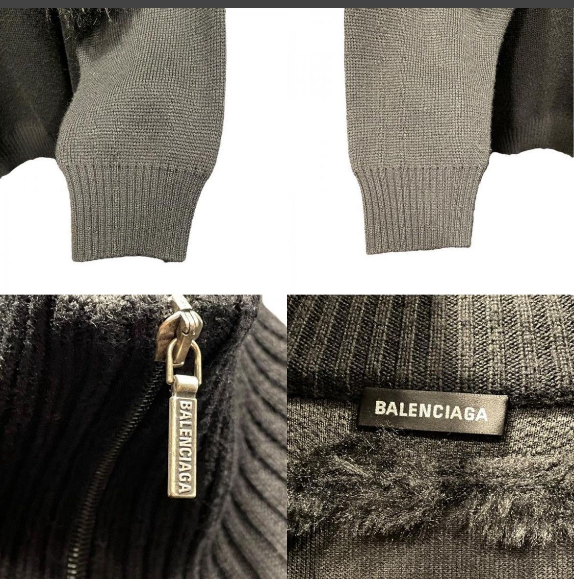 Balenciaga Balenciaga Fur Zip Up Turtleneck Knit Sweater Size US L / EU 52-54 / 3 - 9 Thumbnail