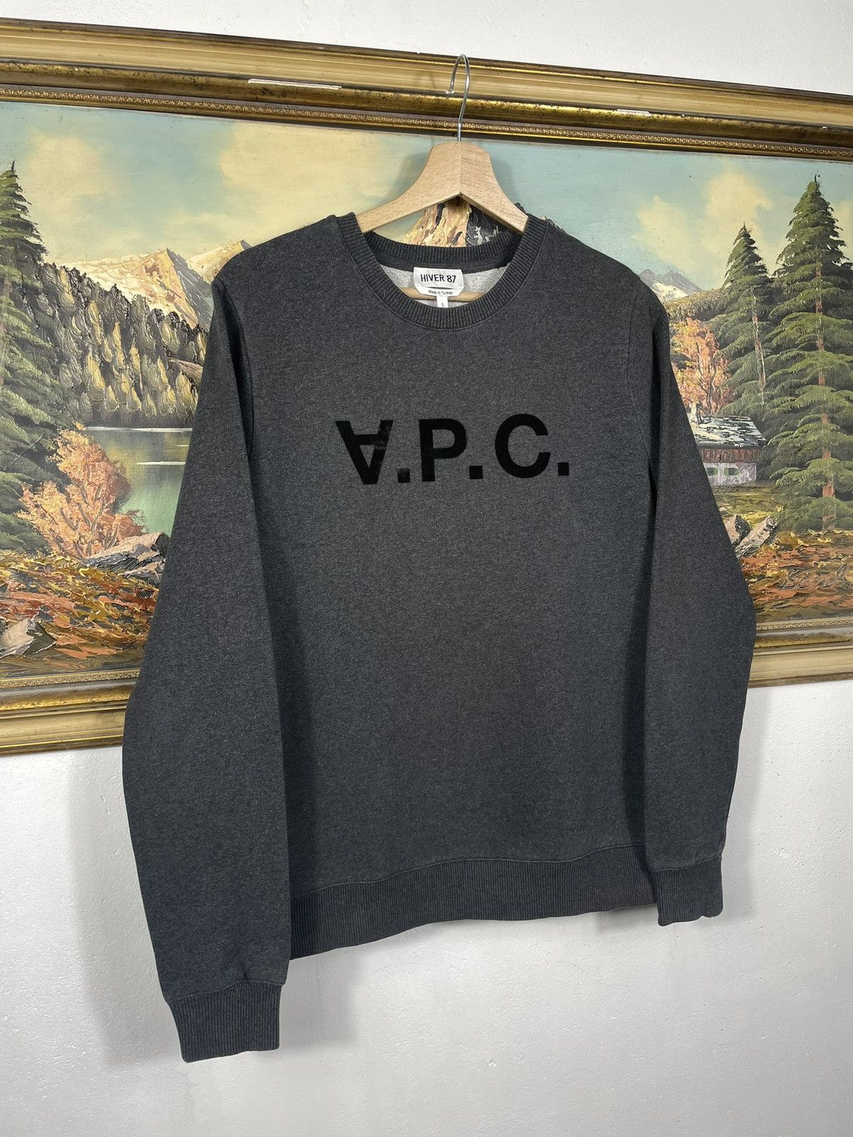 A.P.C. × Designer Grey APC Paris Crewneck Jumper Pull Knitwear Big Logo Size US S / EU 44-46 / 1 - 3 Thumbnail