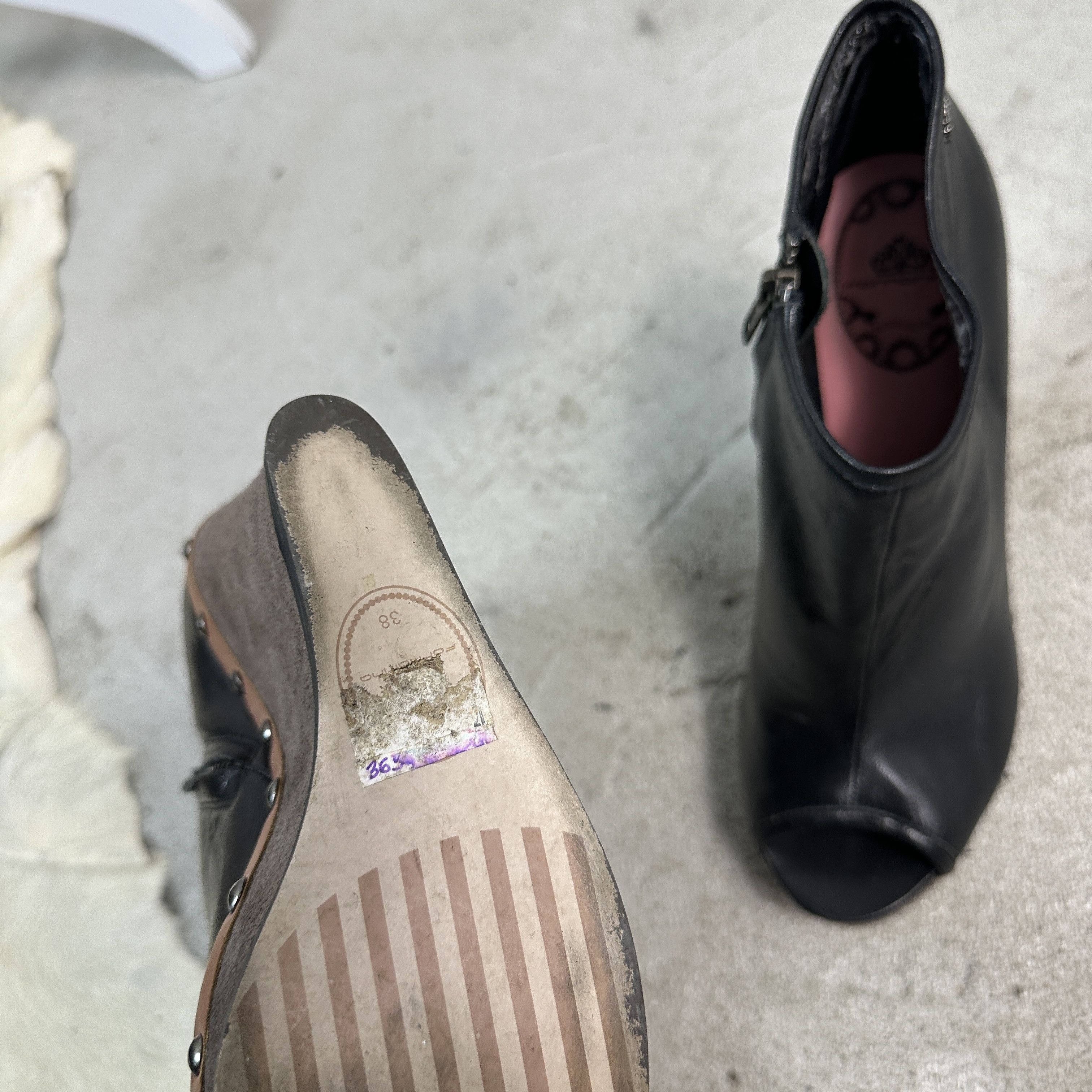 Vintage Vintage Platform Wedge Peep Toe Leather Shoes Size US 8 / IT 38 - 6 Thumbnail
