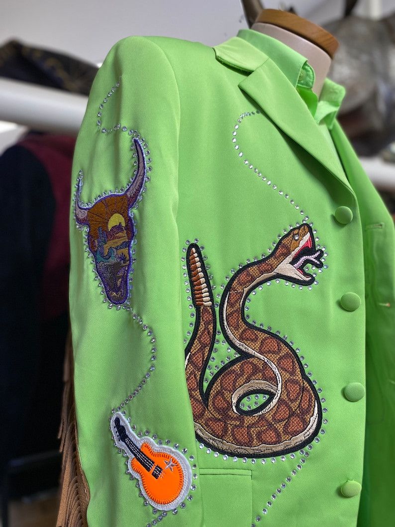 Other Men 2PC Customized cactus, snakes embroidery western outfit Size 40L - 7 Thumbnail