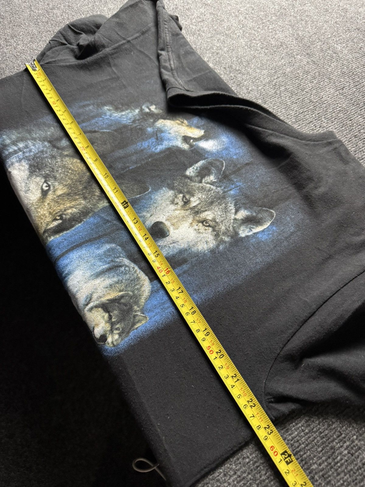 Vintage 00s Y2K Wolf Graphic Tee Alaska USA Nature Print Black Size US XL / EU 56 / 4 - 18 Thumbnail