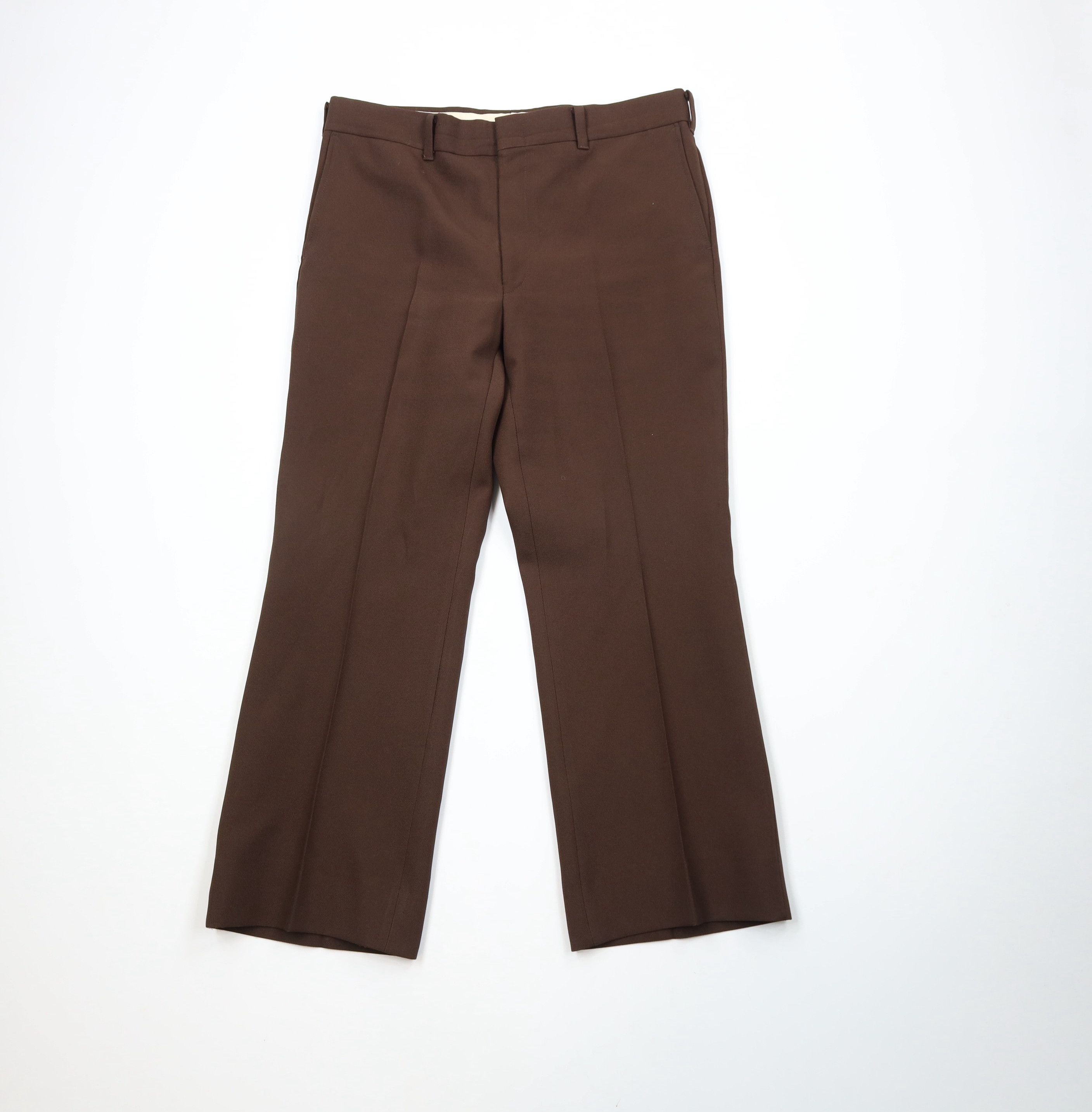 Vintage Vintage 70s Streetwear Bell Bottoms Chino Pants Brown USA Size US 34 / EU 50 - 1 Thumbnail