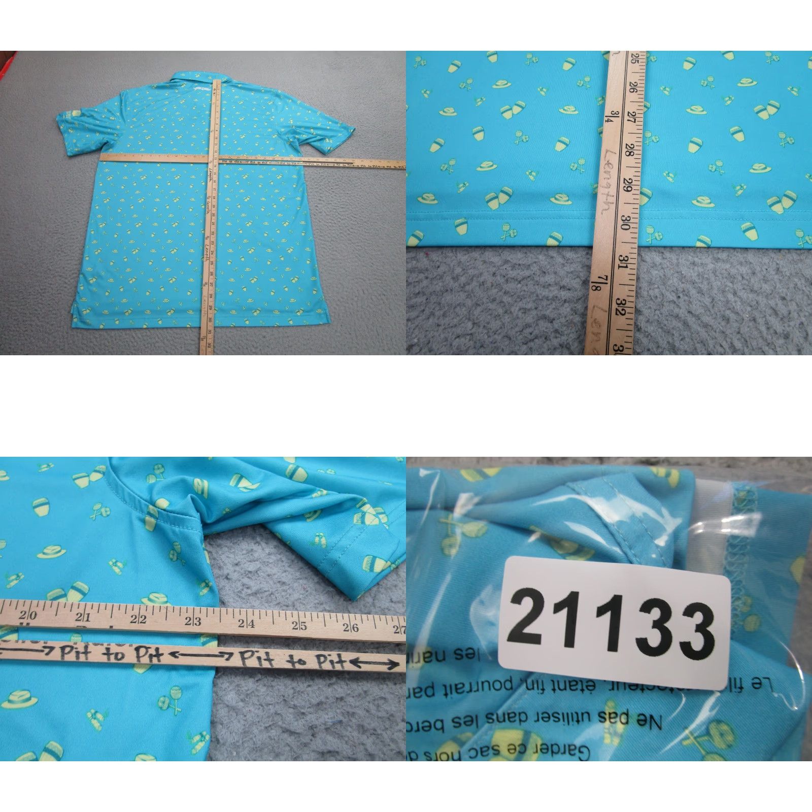 Vintage Straight Down Performance Polo Shirt Mens Large Blue Golf Porter Valley CC Print Size US L / EU 52-54 / 3 - 8 Thumbnail