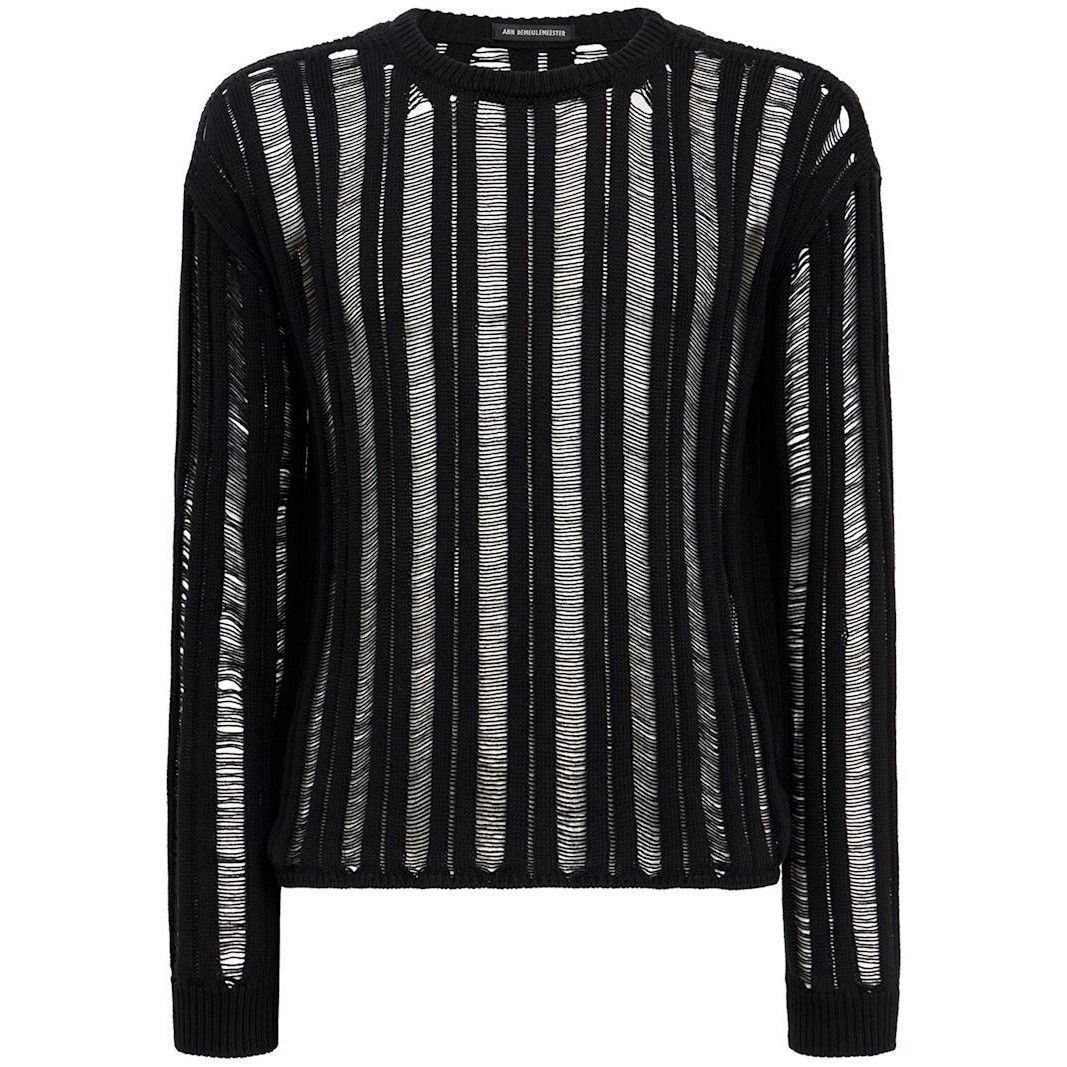 Ann Demeulemeester ANN DEMEULEMEESTER Danial Ladder Stitch Seethrough Oversized Size US M / EU 48-50 / 2 - 1 Thumbnail
