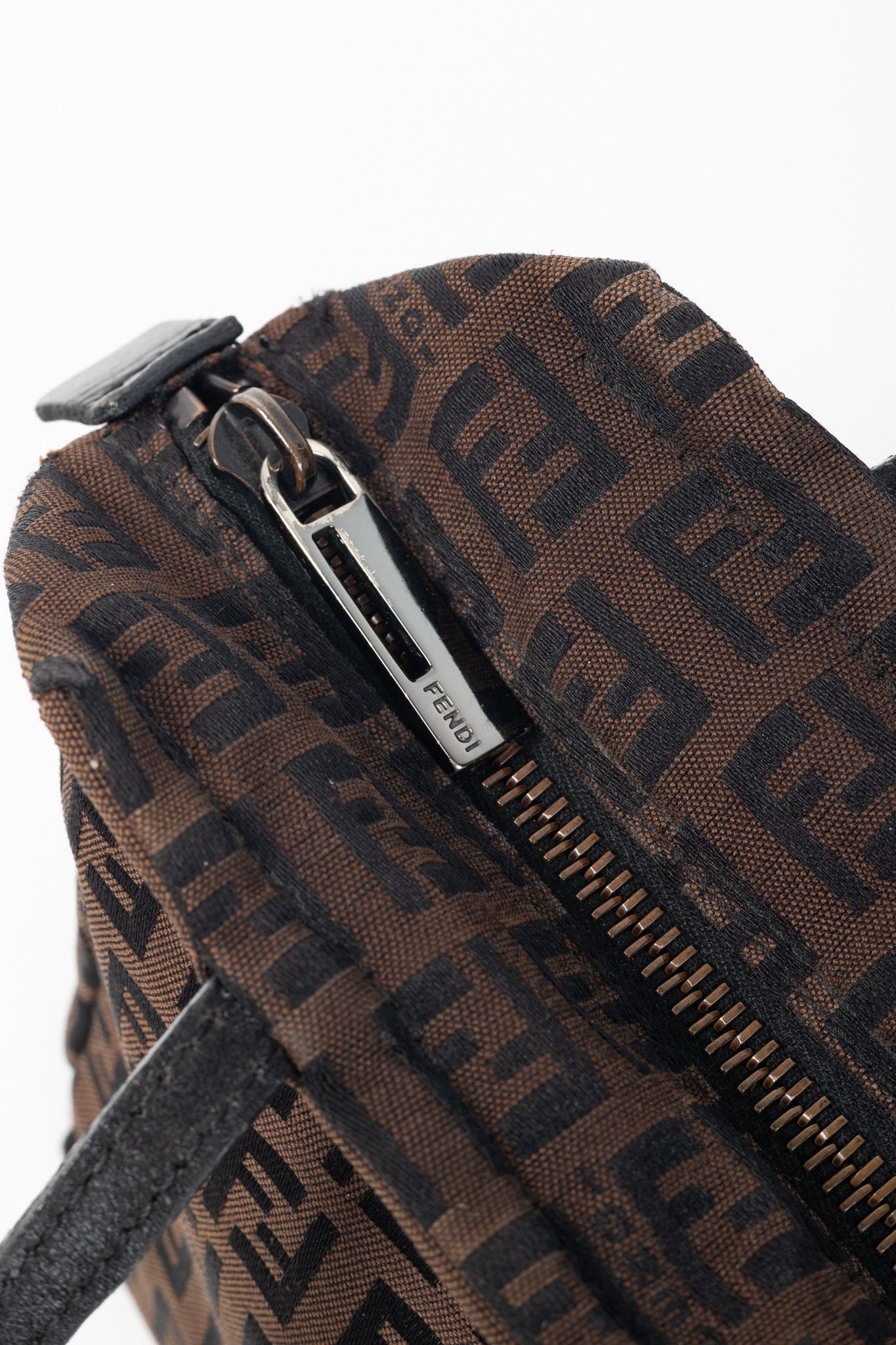 Fendi Fendi Brown Zucchino Canvas Leather-Trim Mini Tote Size ONE SIZE - 8 Thumbnail
