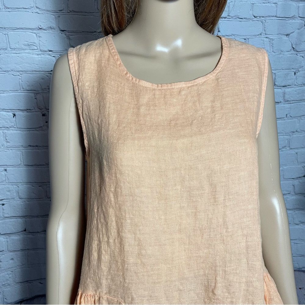 Other NWT New Francesca Bettini Orange Linen Top With Peplum Made Size M / US 6-8 / IT 42-44 - 2 Thumbnail