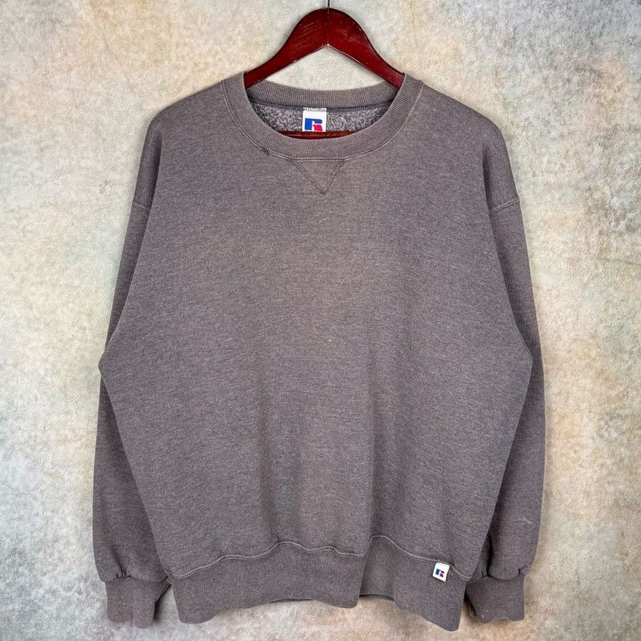 Russell Athletic × Vintage VTG 90s Russell Athletic Crewneck Sweatshirt L Gray USA Made Size US L / EU 52-54 / 3 - 1 Thumbnail