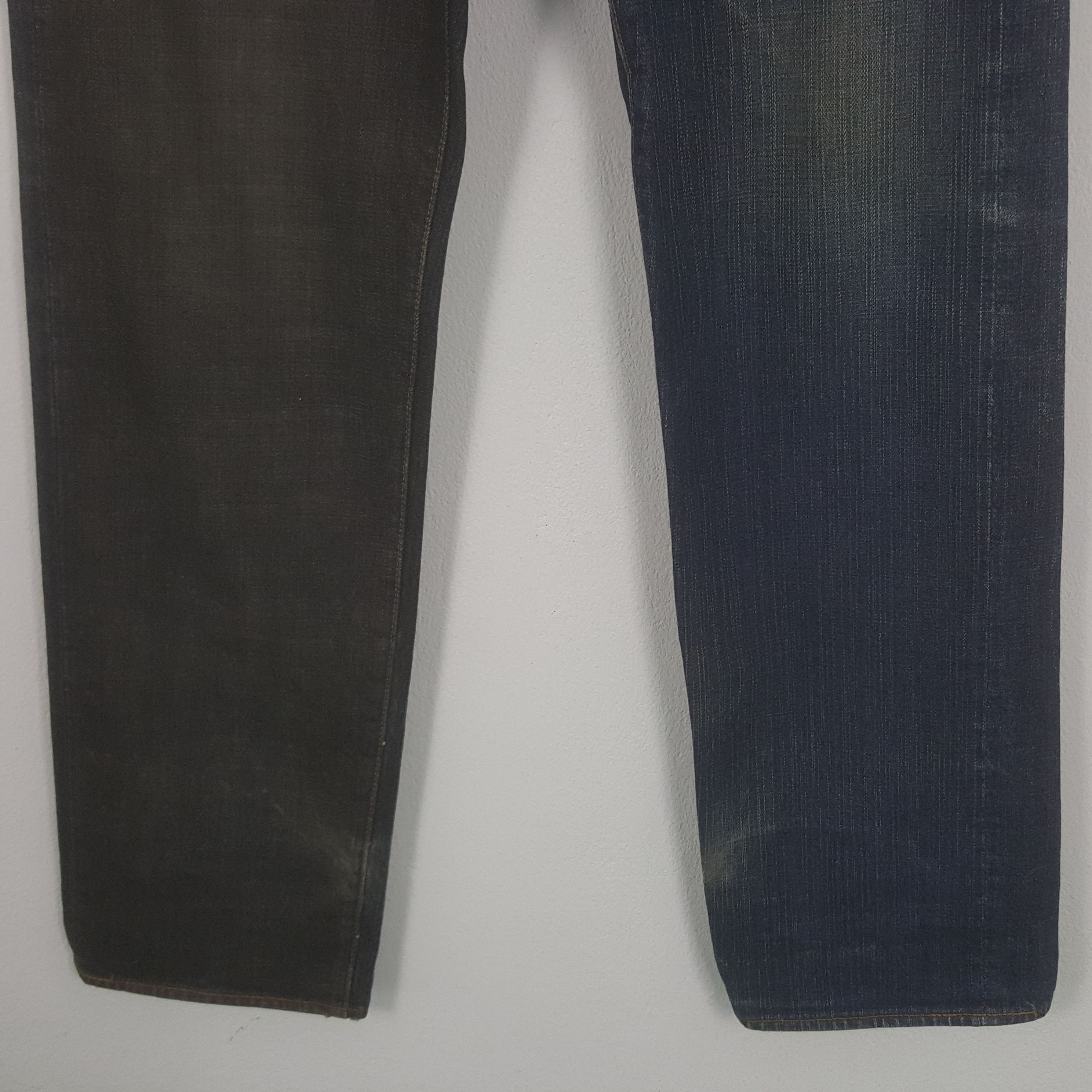 Evisu × Japanese Brand Vintage Evisu Paris Two Tone Custom Diacock Art Denim Jeans Size US 29 - 6 Thumbnail