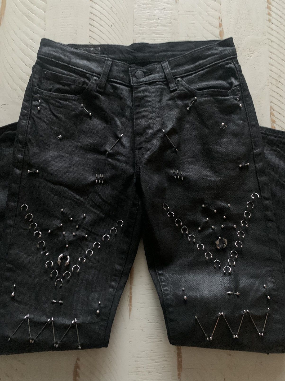 Balenciaga Waxed/Coated Jeans | Grailed