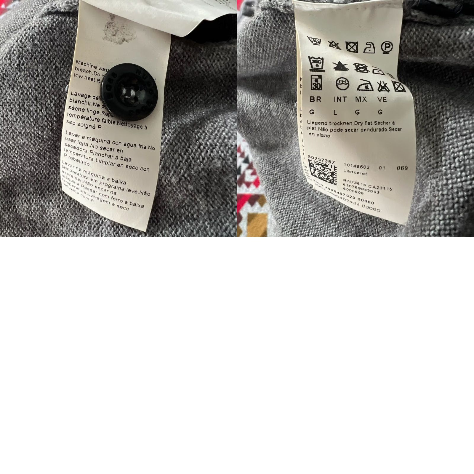 Hugo Boss HUGO BOSS Wool Sweater Mens Large Gray 1/4 Button Pullover C8 Size US L / EU 52-54 / 3 - 9 Thumbnail
