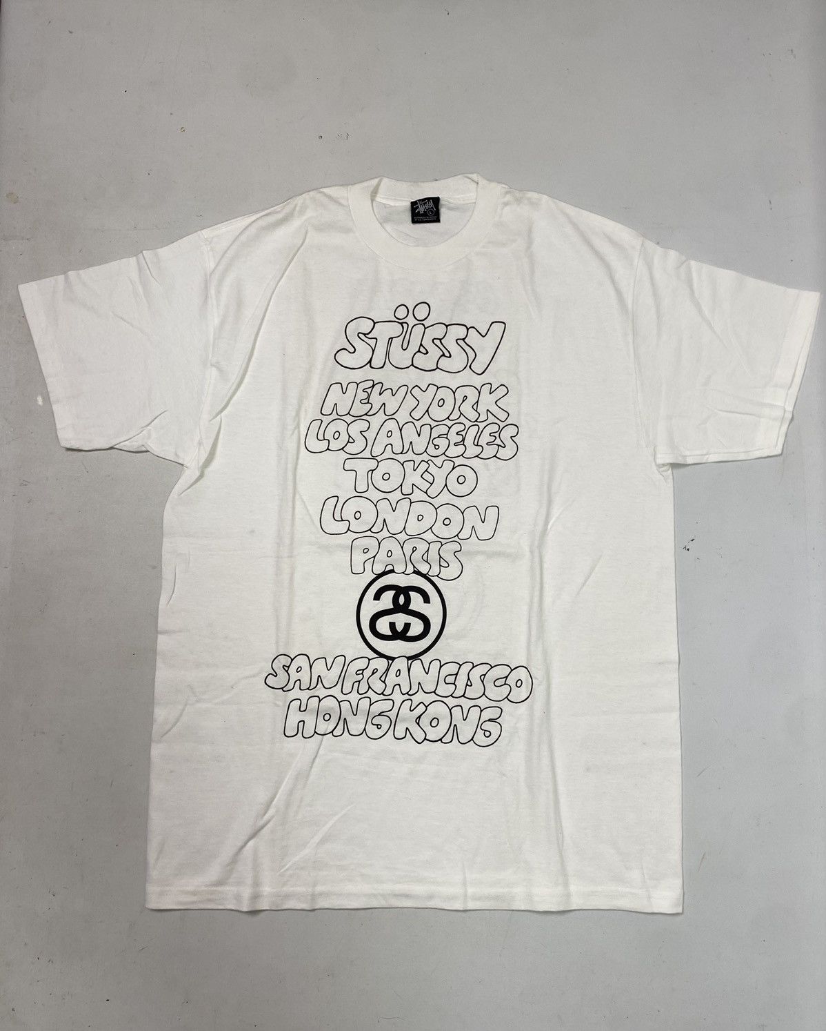 Stussy Stüssy World Tour T-shirt, L, white, new without tags. Size US L / EU 52-54 / 3 - 1 Thumbnail