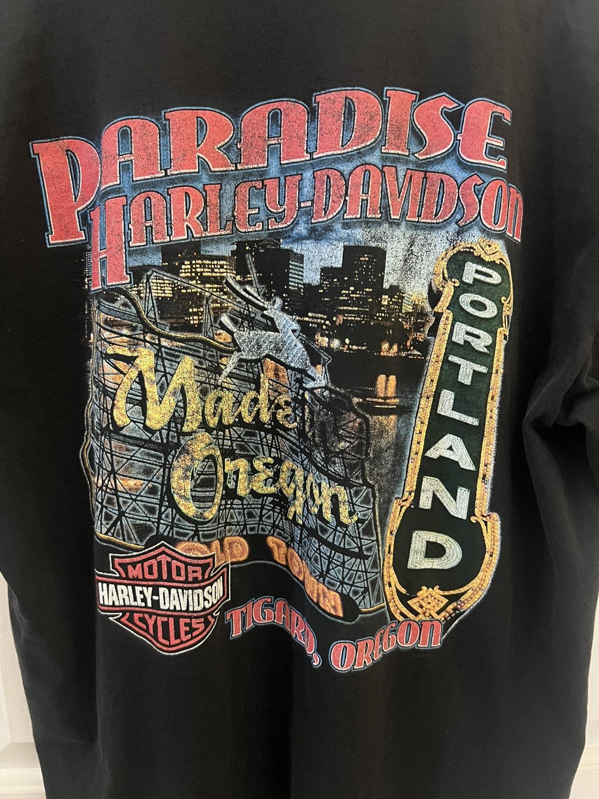 Harley Davidson × Vintage Sun faded / thrashed Harley Davidson Oregon Size US XL / EU 56 / 4 - 2 Thumbnail
