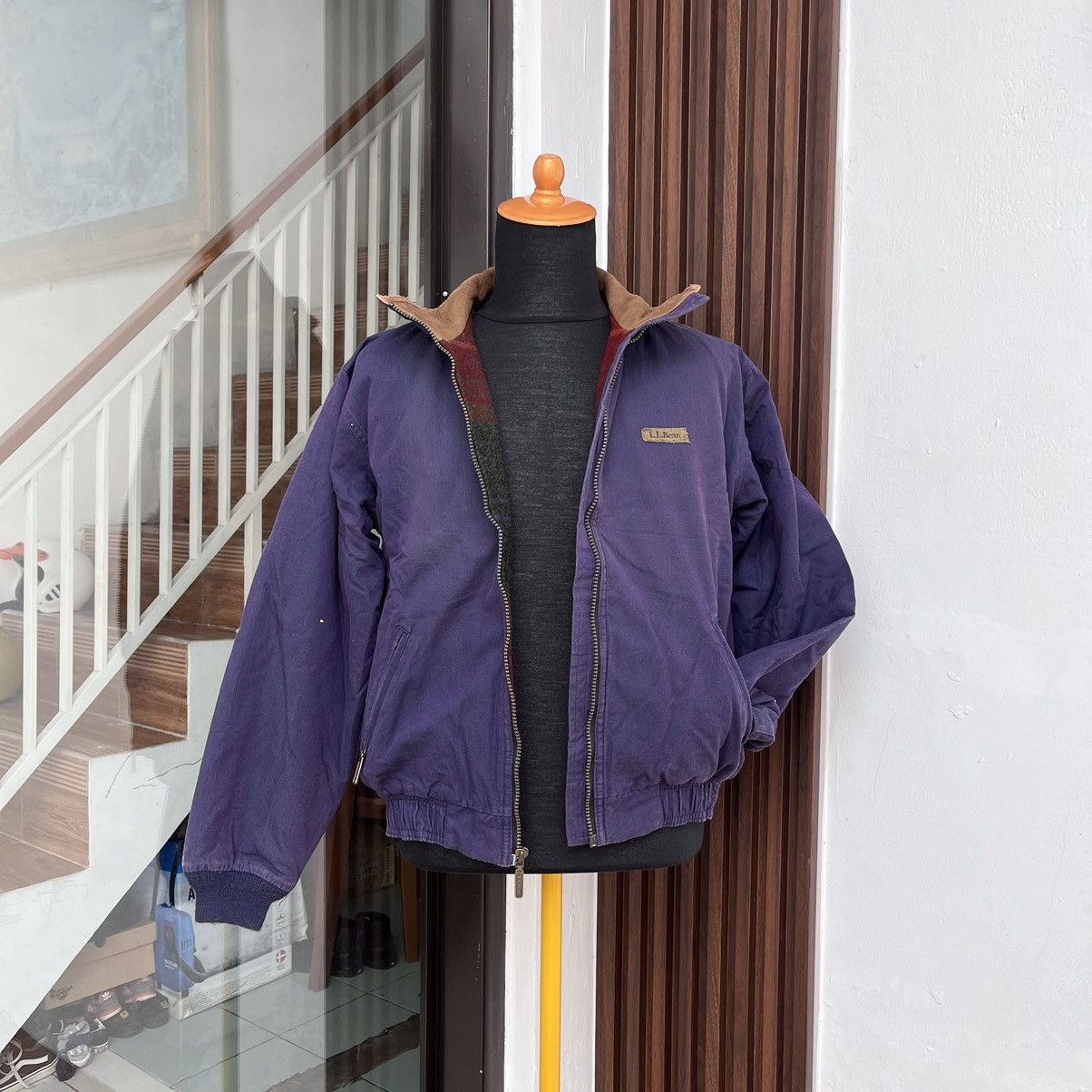 L.L. Bean × Vintage Vintage 80/90 S LL Bean Lined Blanket Detroit Jacket Leather Size US M / EU 48-50 / 2 - 2 Thumbnail