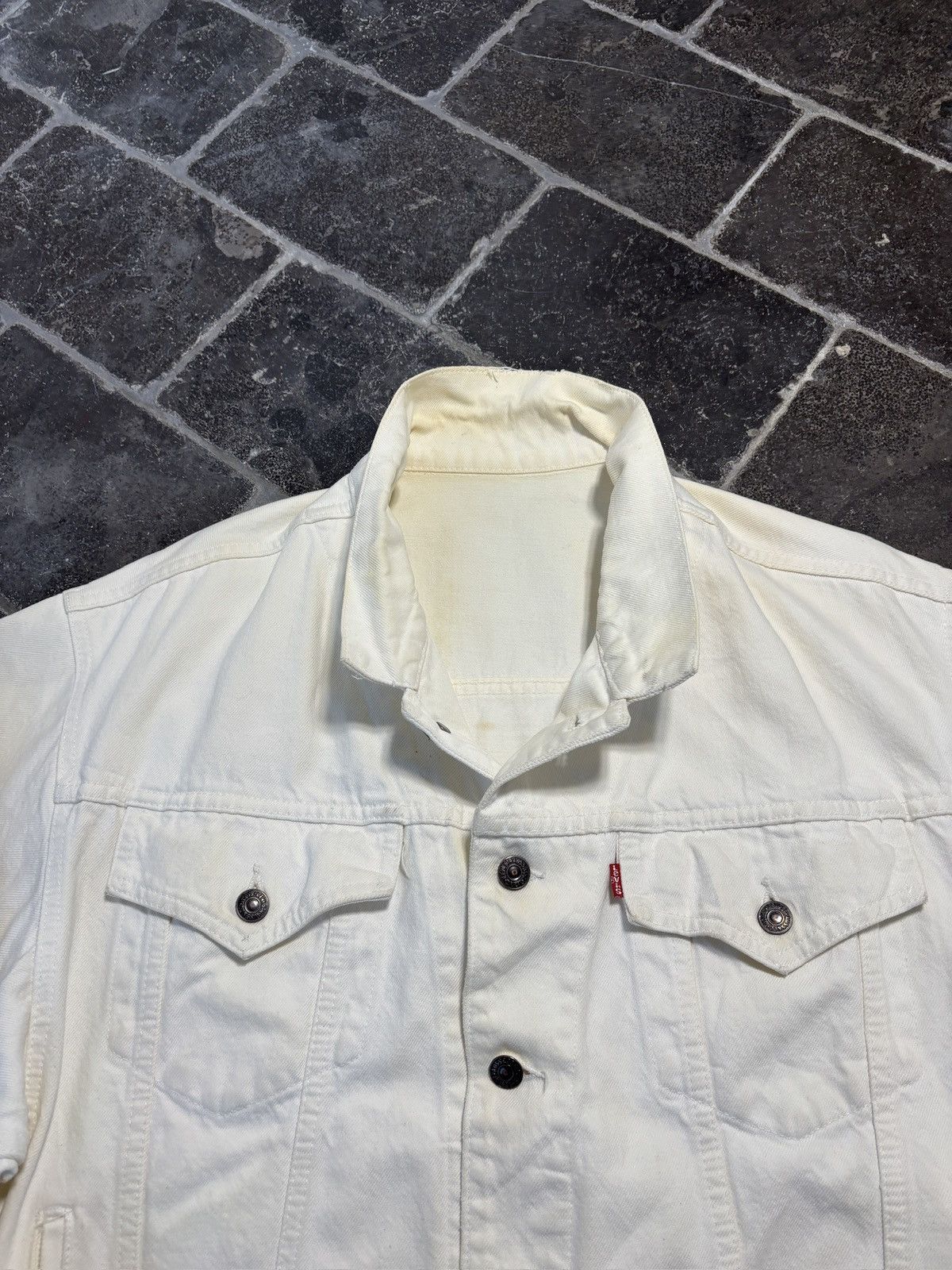 Levi's 1990s Vintage Levi's Denim Jacket White Jean Jacket Size US S / EU 44-46 / 1 - 5 Thumbnail