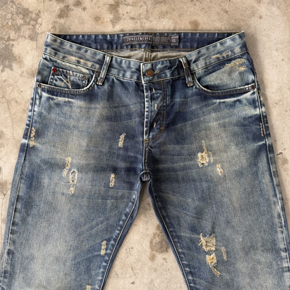Japanese Brand W34x30.5 Vintage ZuElement Faded Rusty Ripped Denim Jean Size US 34 / EU 50 - 3 Thumbnail
