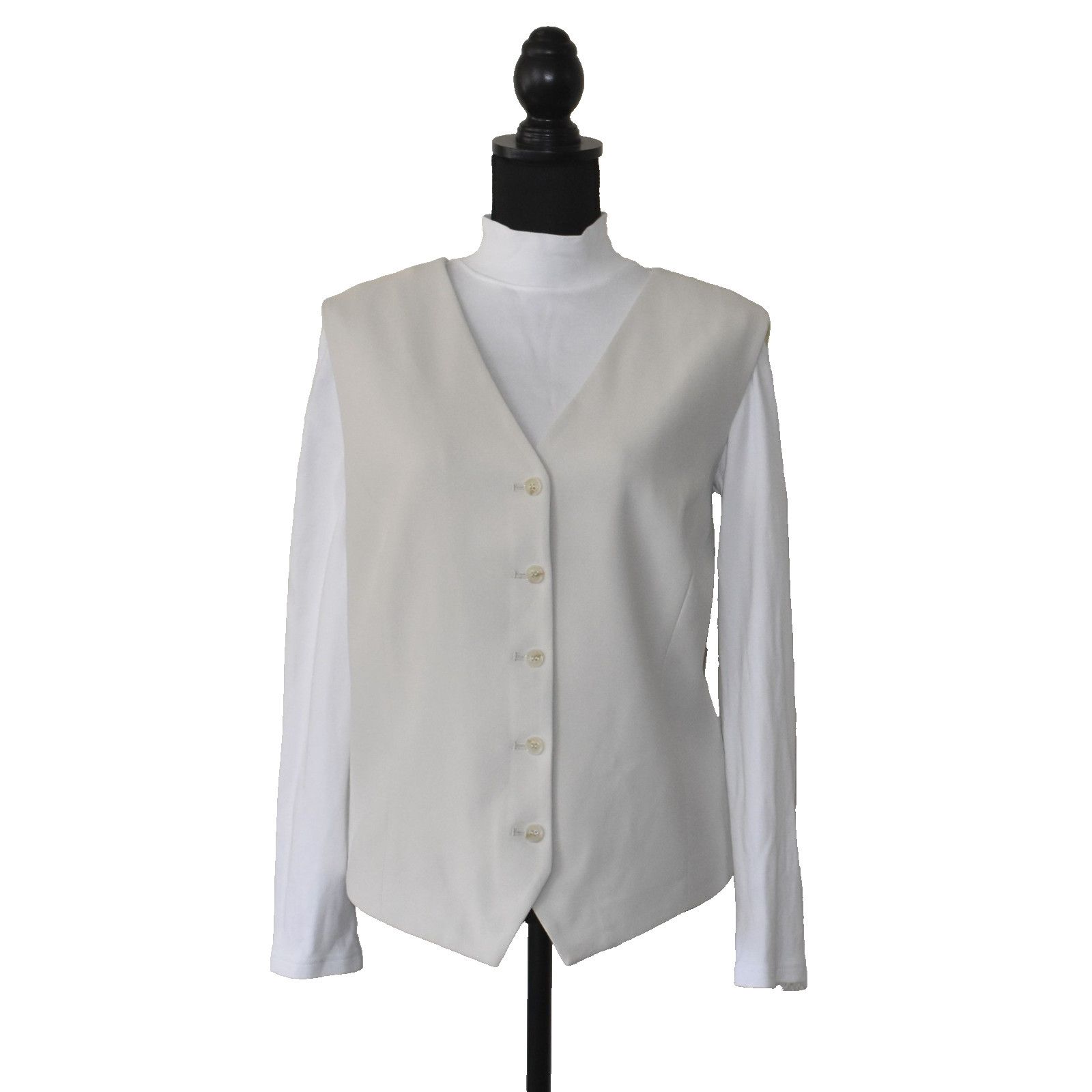 Chicos NWT BLACK LABEL BY CHICOS Button Front Shirt Vest Sz 18 $140 Size XXL / US 16-18 / IT 52-54 - 2 Thumbnail