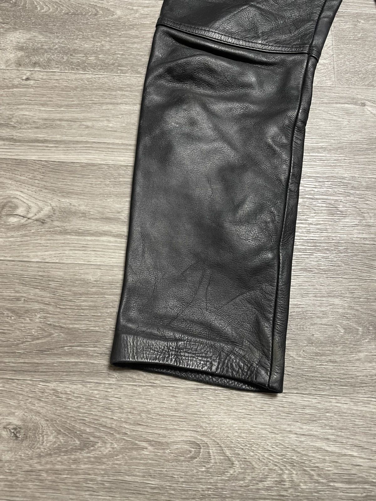Genuine Leather Vintage Moto Real Leather Black Pants Size US 29 - 4 Thumbnail