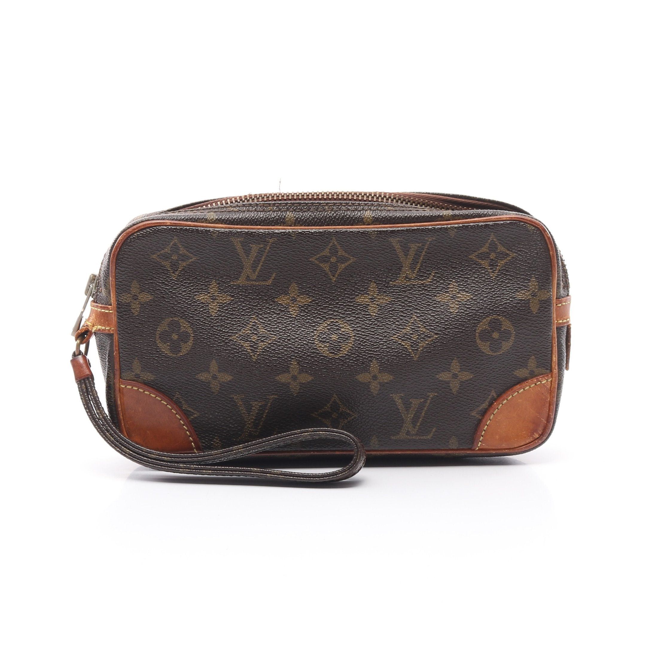 Louis Vuitton Louis Vuitton Marly Dragonne Pm Monogram Clutch Bag Second Leather Brown Size ONE SIZE - 1 Thumbnail
