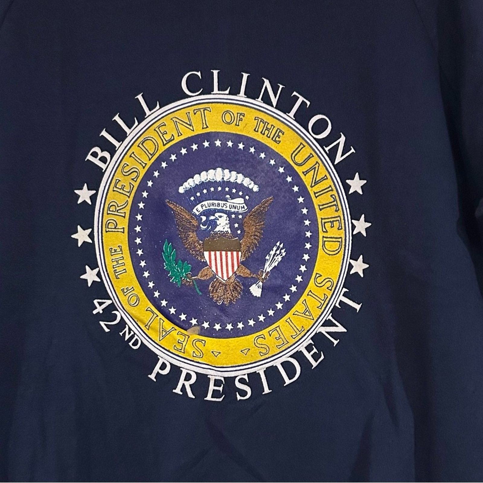 Jerzees Vintage Bill Clinton 42nd President Sweater Size US L / EU 52-54 / 3 - 2 Thumbnail