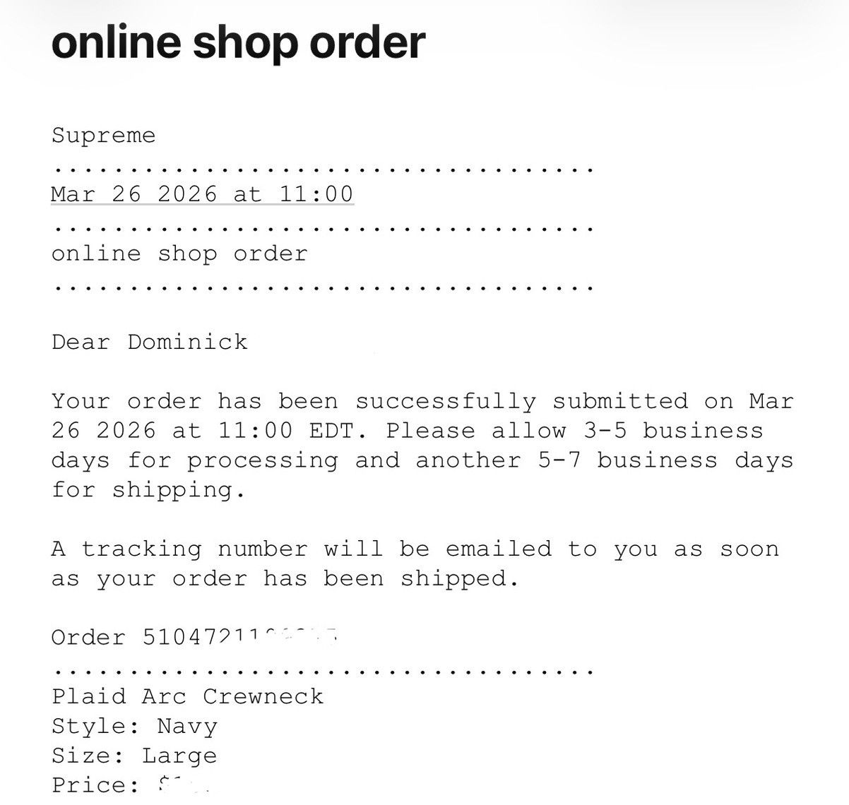 Supreme Plaid Arc Navy Crewneck Sweatshirt