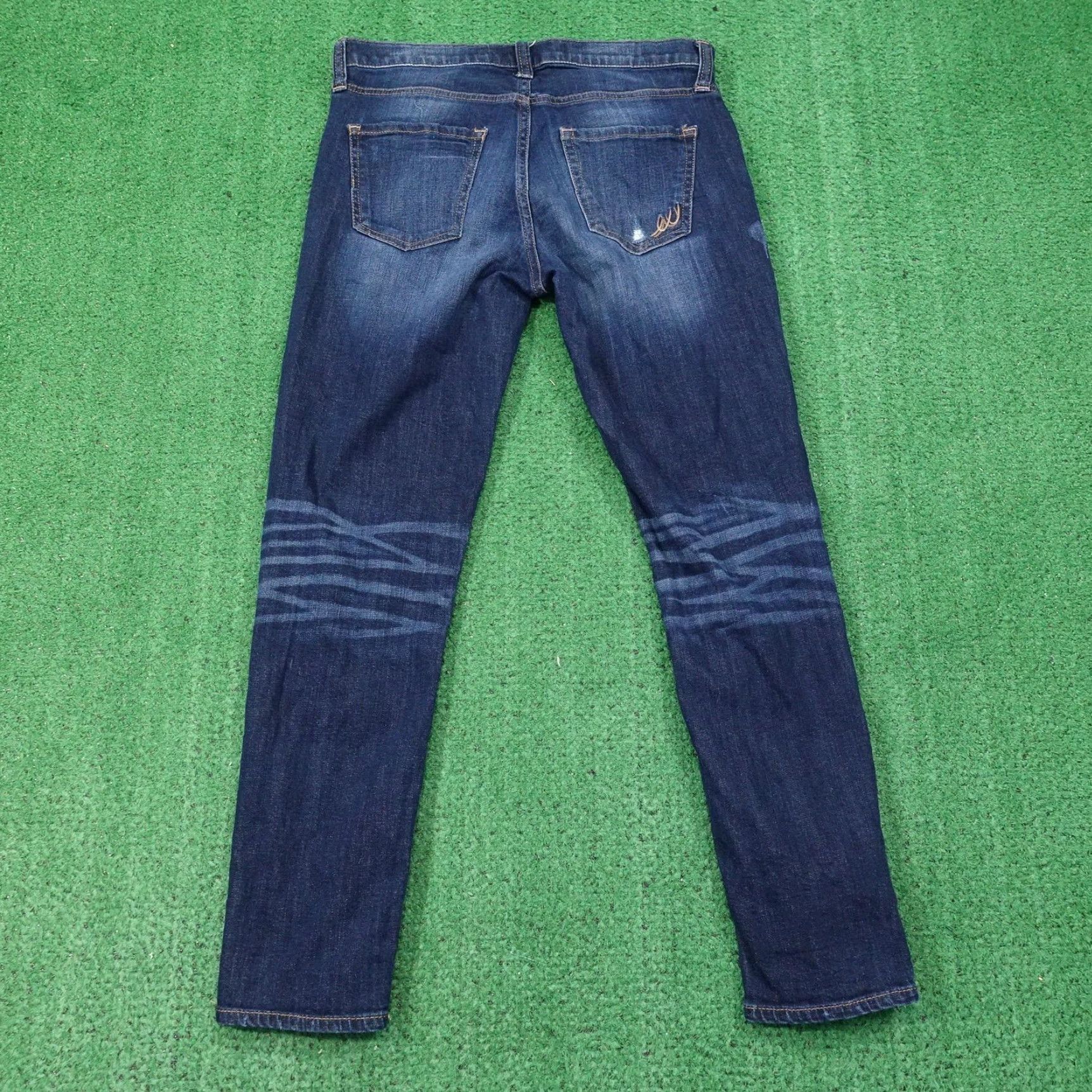 Express Express Jeans Womens Boyfriend Denim Blue Medium Wash 2 Distressed Stretch Pockets Zip 27 Inseam Size 26" / US 2 / IT 38 - 4 Thumbnail