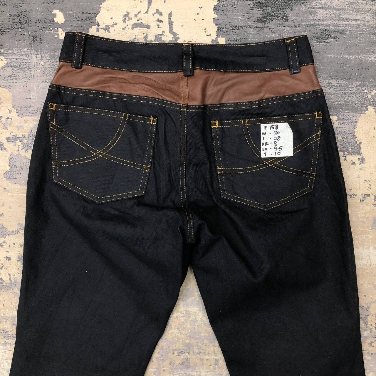 Other P158 DENIM x LEATHER FLARED JEANS Size 30" / US 8 / IT 44 - 4 Thumbnail