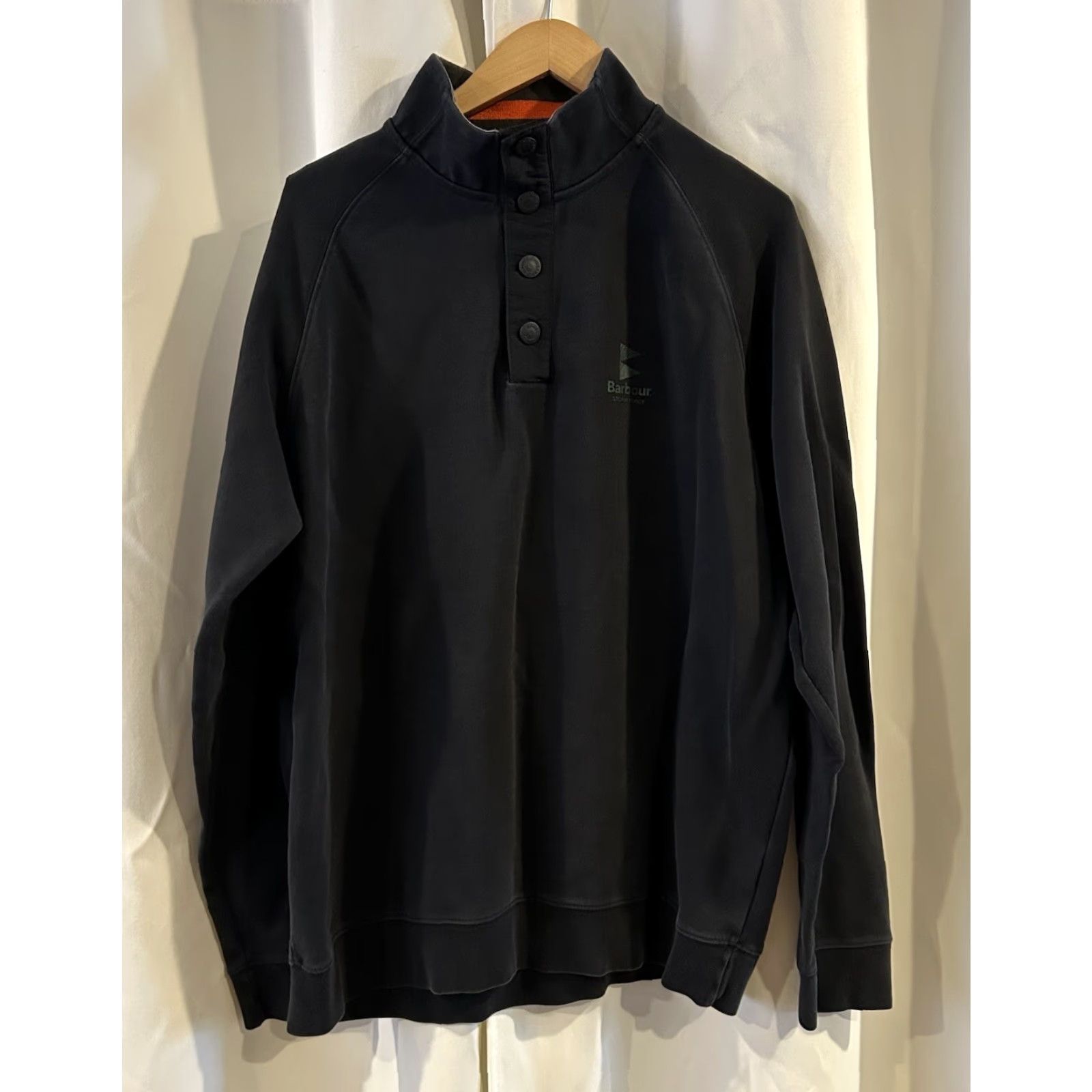 Barbour BARBOUR Sweater Pullover Half Snap Navy Mens XL Knit Mock Neck Logo All Seasons Pullover Barbour Pullover Mens XL Navy Sweater Logo Knit Size US XL / EU 56 / 4 - 2 Thumbnail