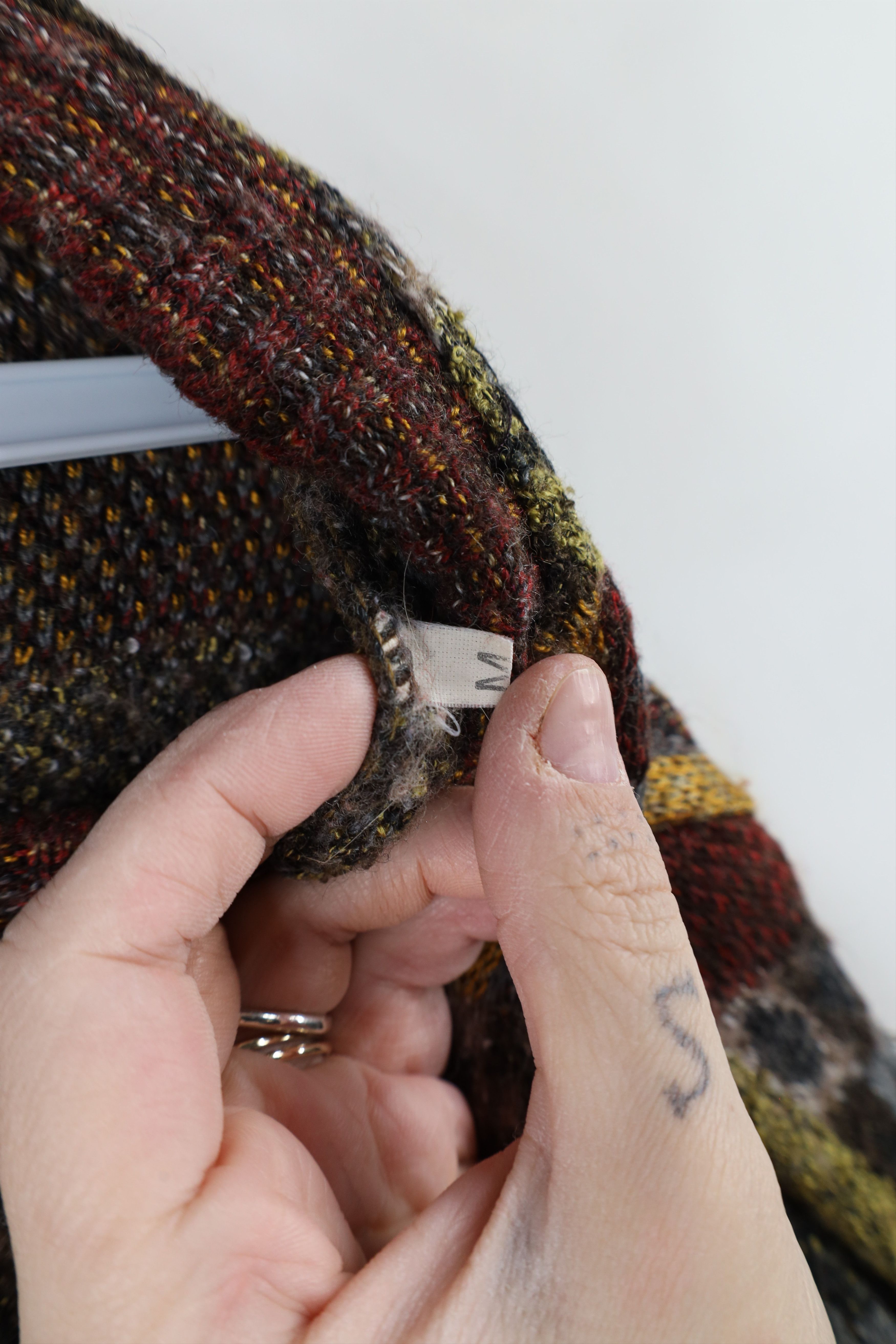 Vintage Vintage 90s Coogi Style Rainbow Checkered Knit Sweater Size US L / EU 52-54 / 3 - 7 Thumbnail