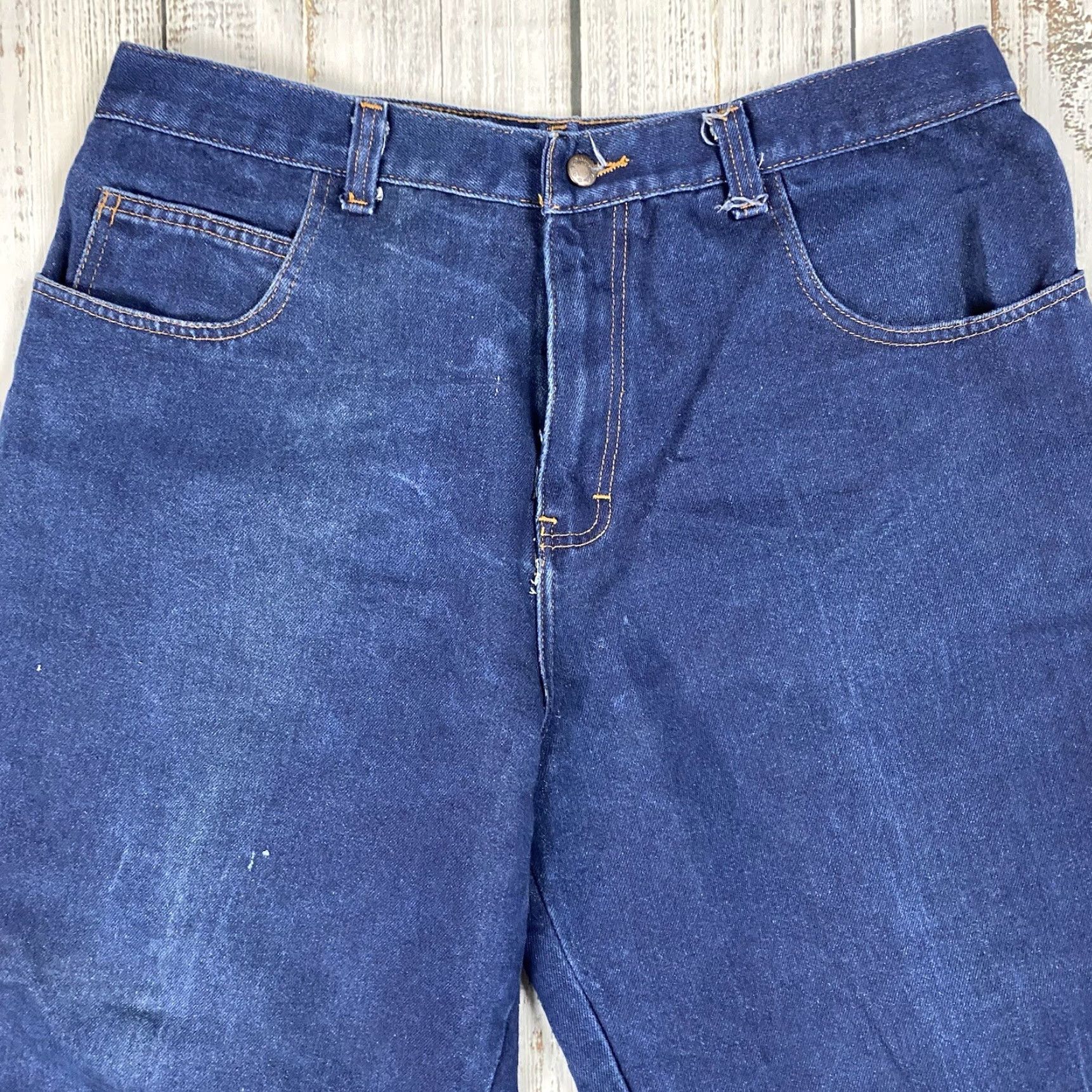Vintage VINTAGE 90s HIP HOP CARPENTER PANTS Baggy Workwear Men’s 37x30 Dark Wash Blue Size US 37 - 4 Thumbnail
