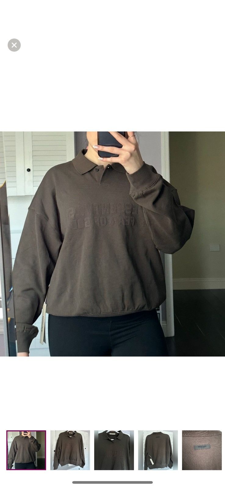 Essentials Essentials Long Sleeve Polo Size S / US 4 / IT 40 - 1 Thumbnail