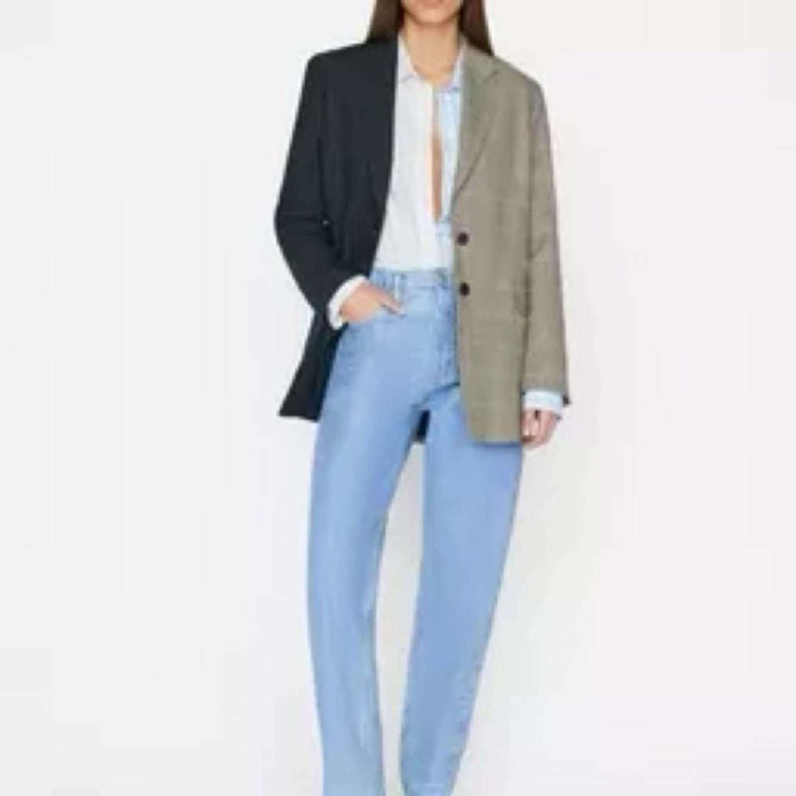 Frame FRAME Le Mix Oversized Blazer — Size XS — NWOT Size XS / US 0-2 / IT 36-38 - 1 Thumbnail