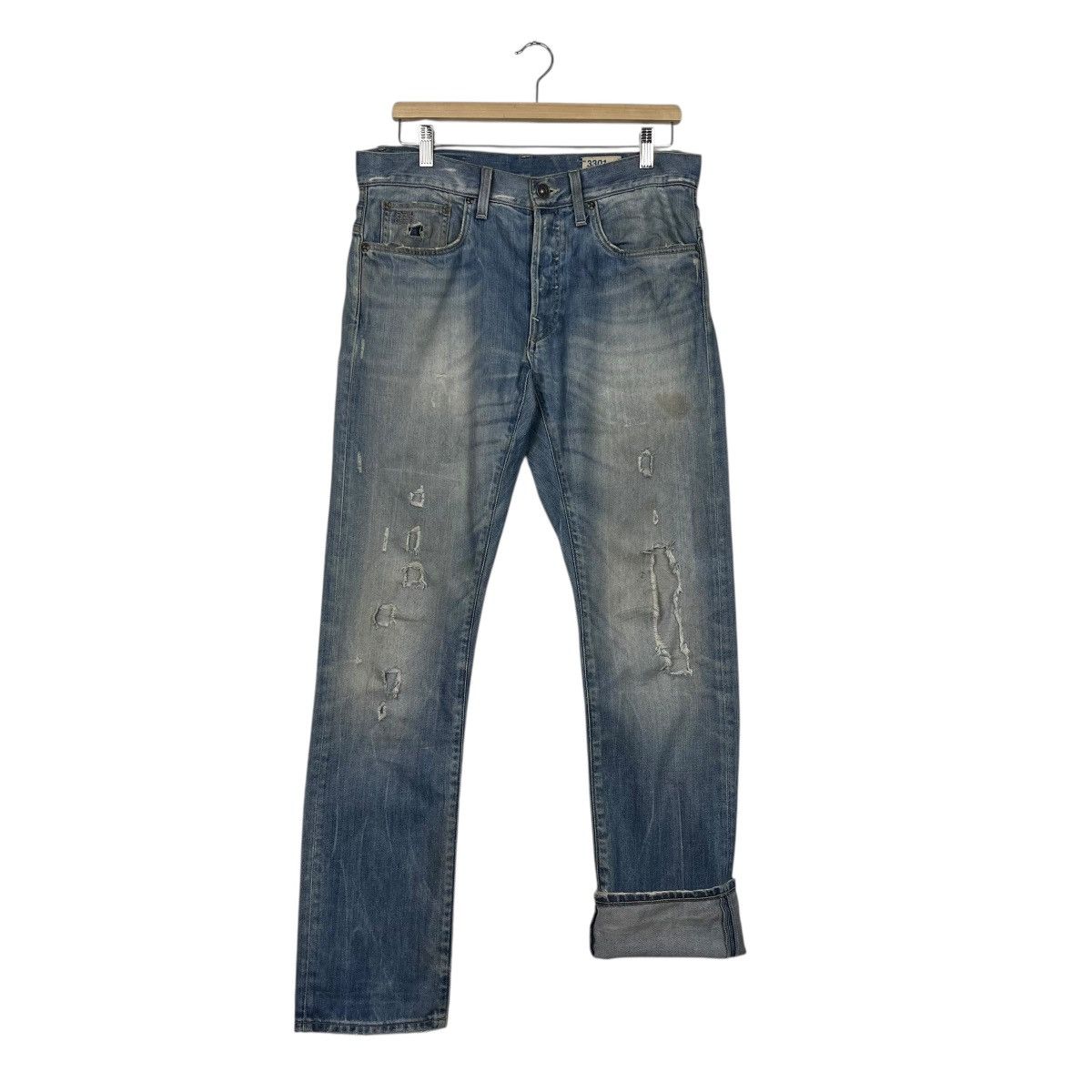 G-Star Vintage 3301 By G Star Raw Denim Jeans Size US 30 / EU 46 - 11 Thumbnail