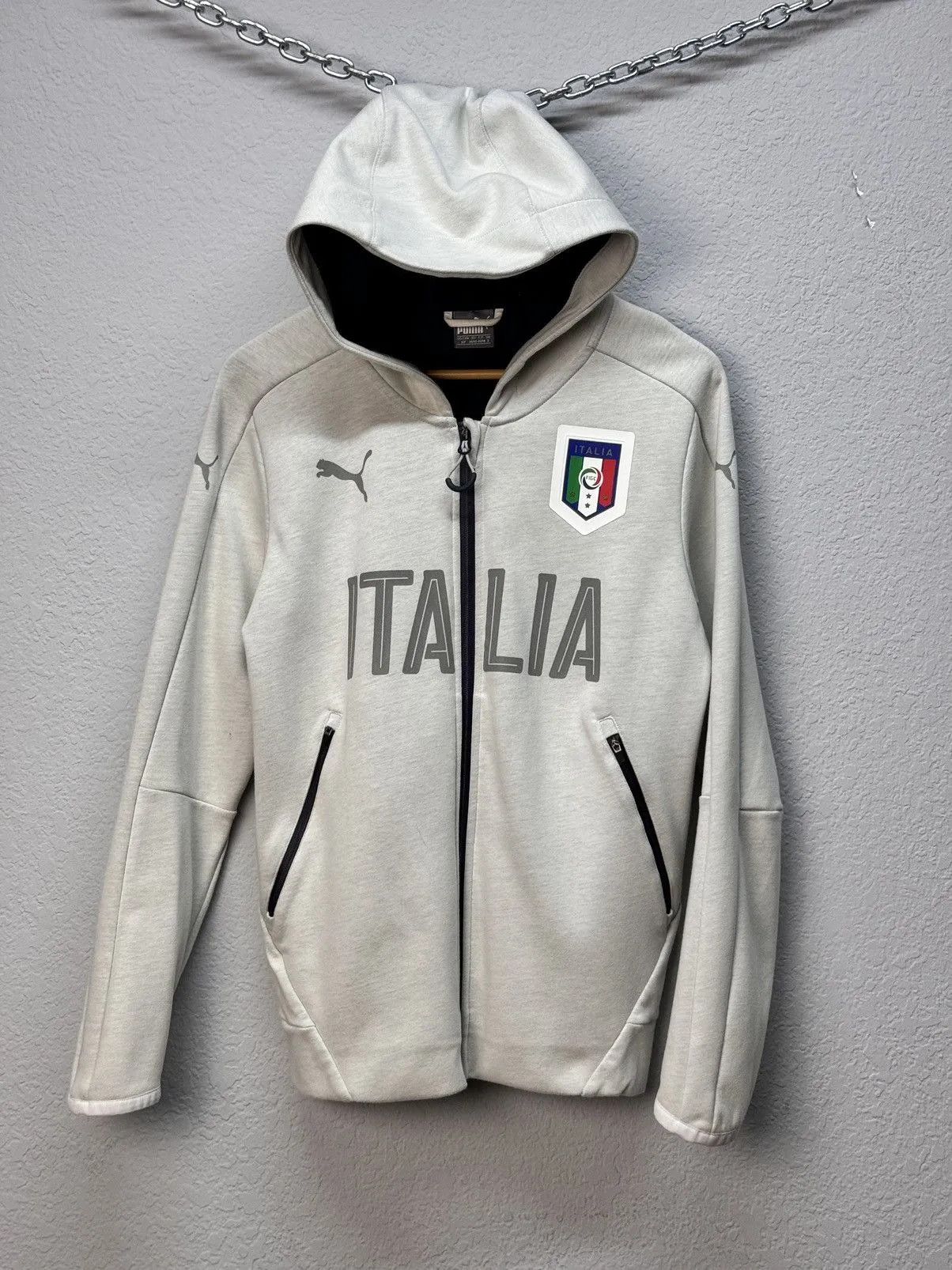 Puma Vintage Puma Italy Zip Hoodie Jersey Football Blockcore Size US S / EU 44-46 / 1 - 1 Thumbnail
