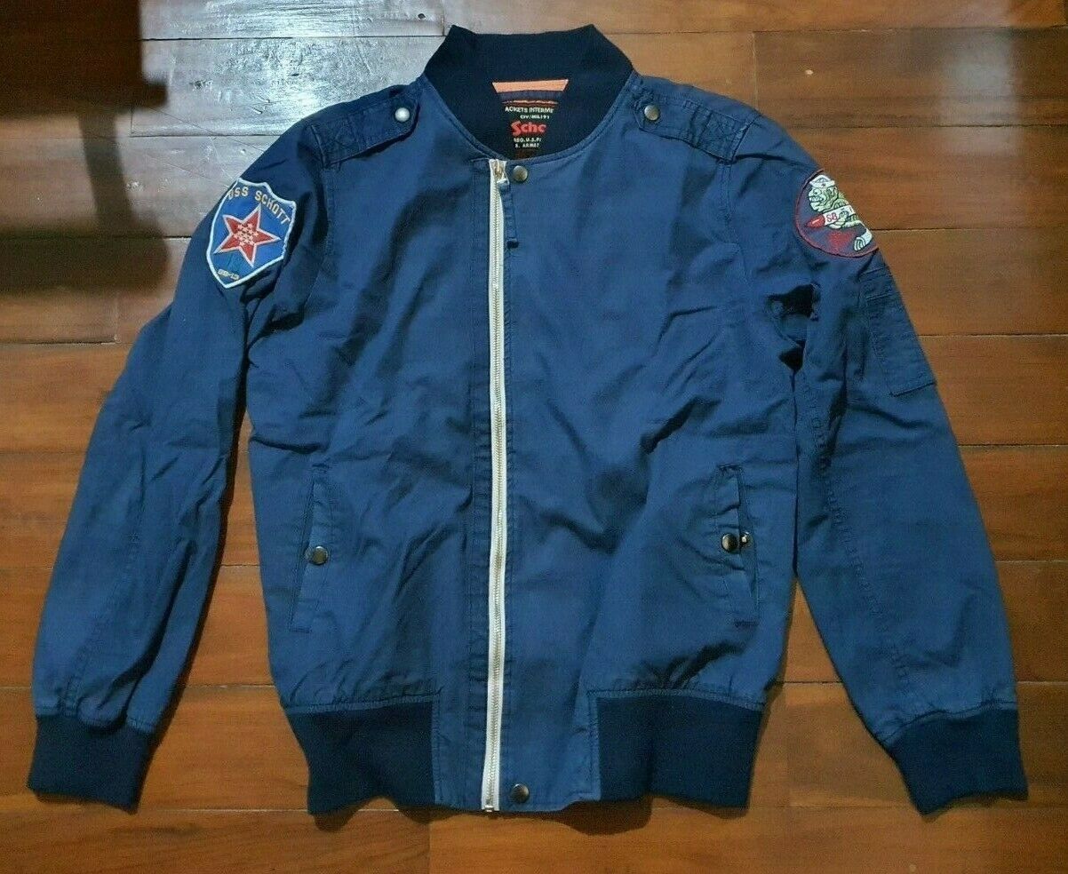Schott schott blue bomber jacket embroidery pilot aero jacket Size US M / EU 48-50 / 2 - 1 Thumbnail